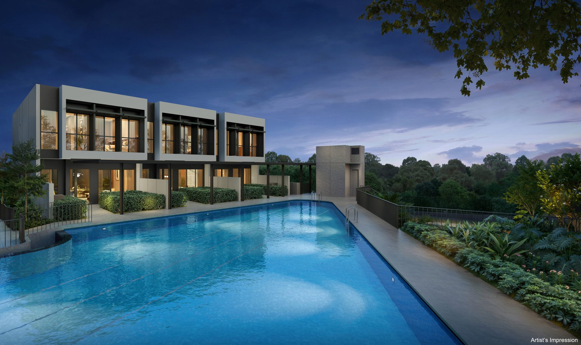 Lentor Gardens Residences pool and landscape deck artist impression