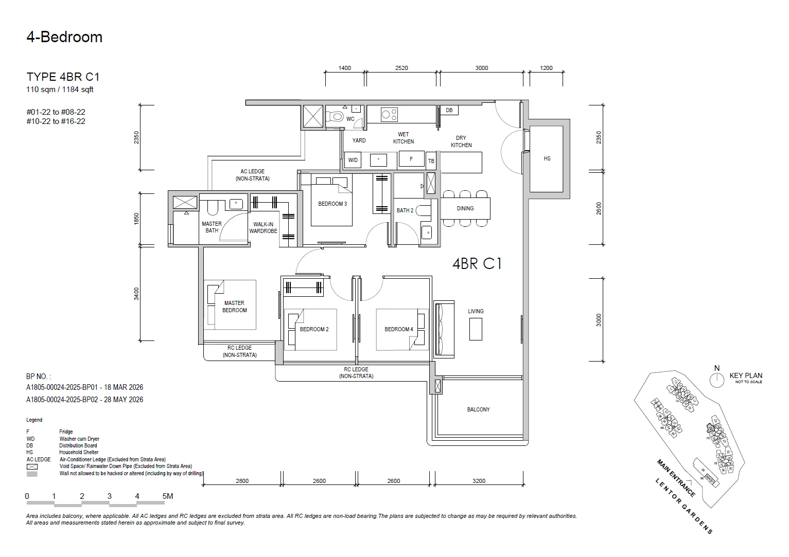 Lentor Gardens Residences floor plan 4BR C1 — 4 BEDROOM COMPACT