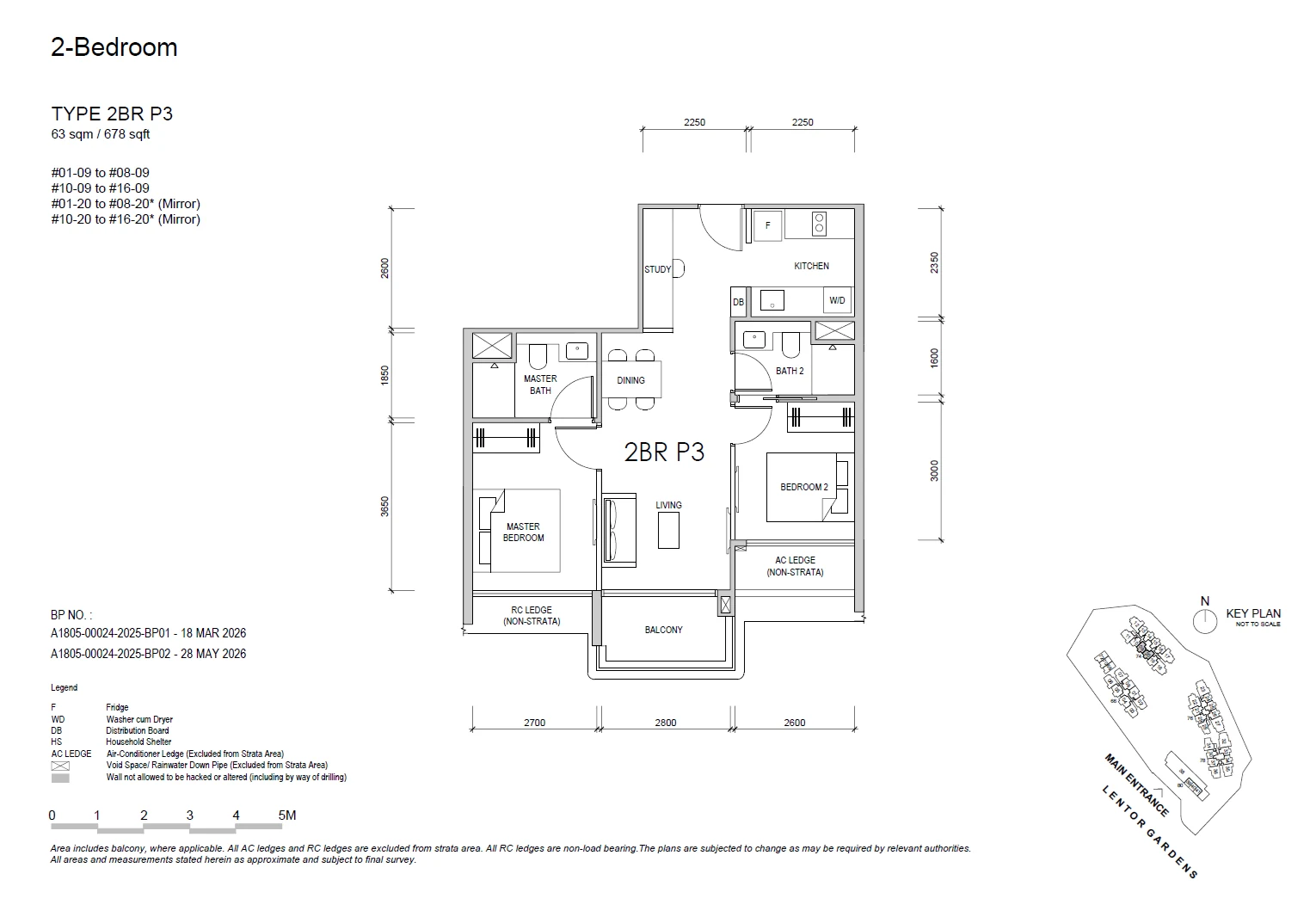 Lentor Gardens Residences floor plan 2BR P3 — 2 BEDROOM PREMIUM