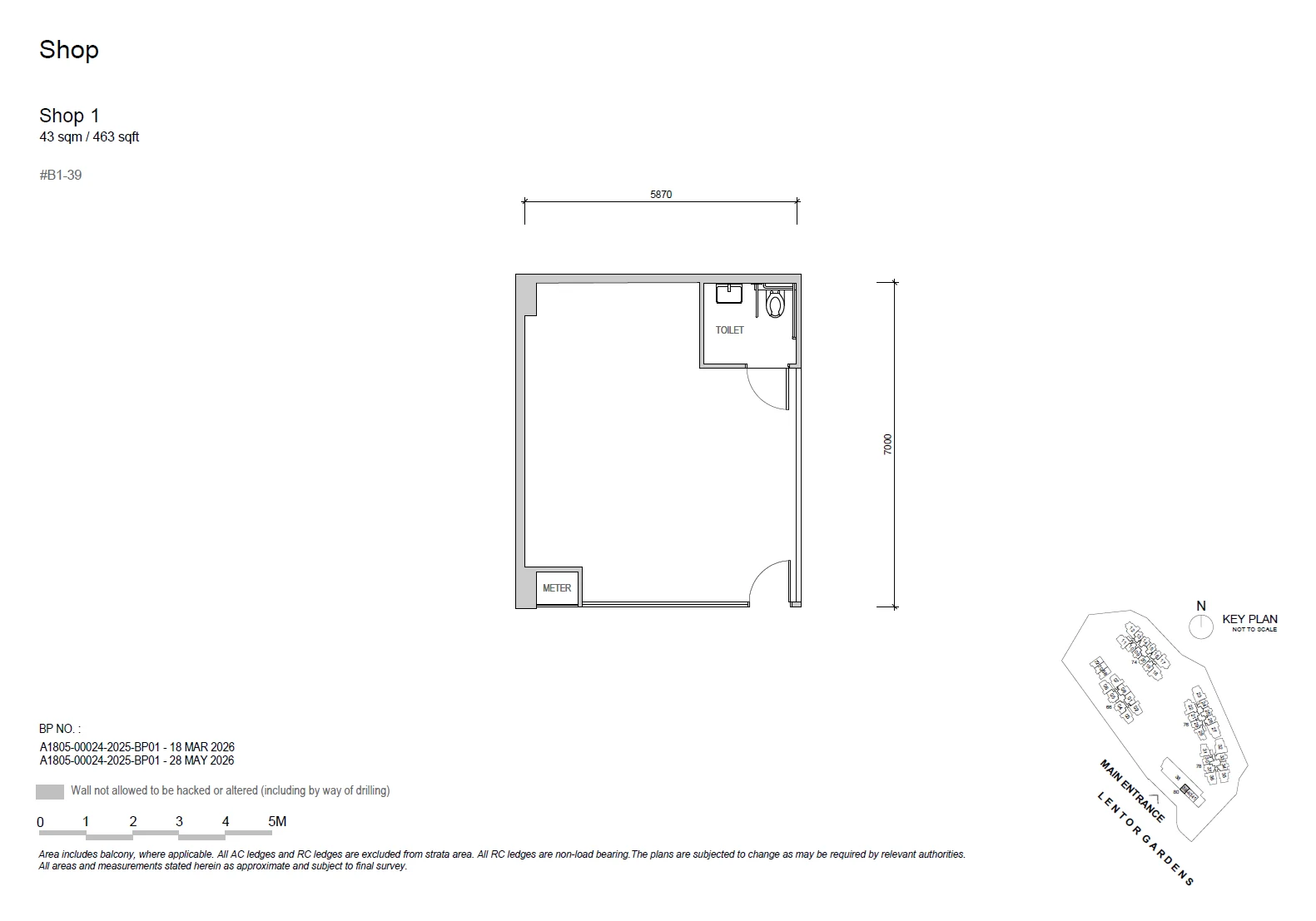Lentor Gardens Residences floor plan Shop 1 — Shop