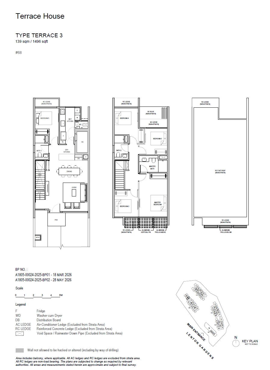 Lentor Gardens Residences floor plan TERRACE 3 — STRATA TERRACE HOUSE