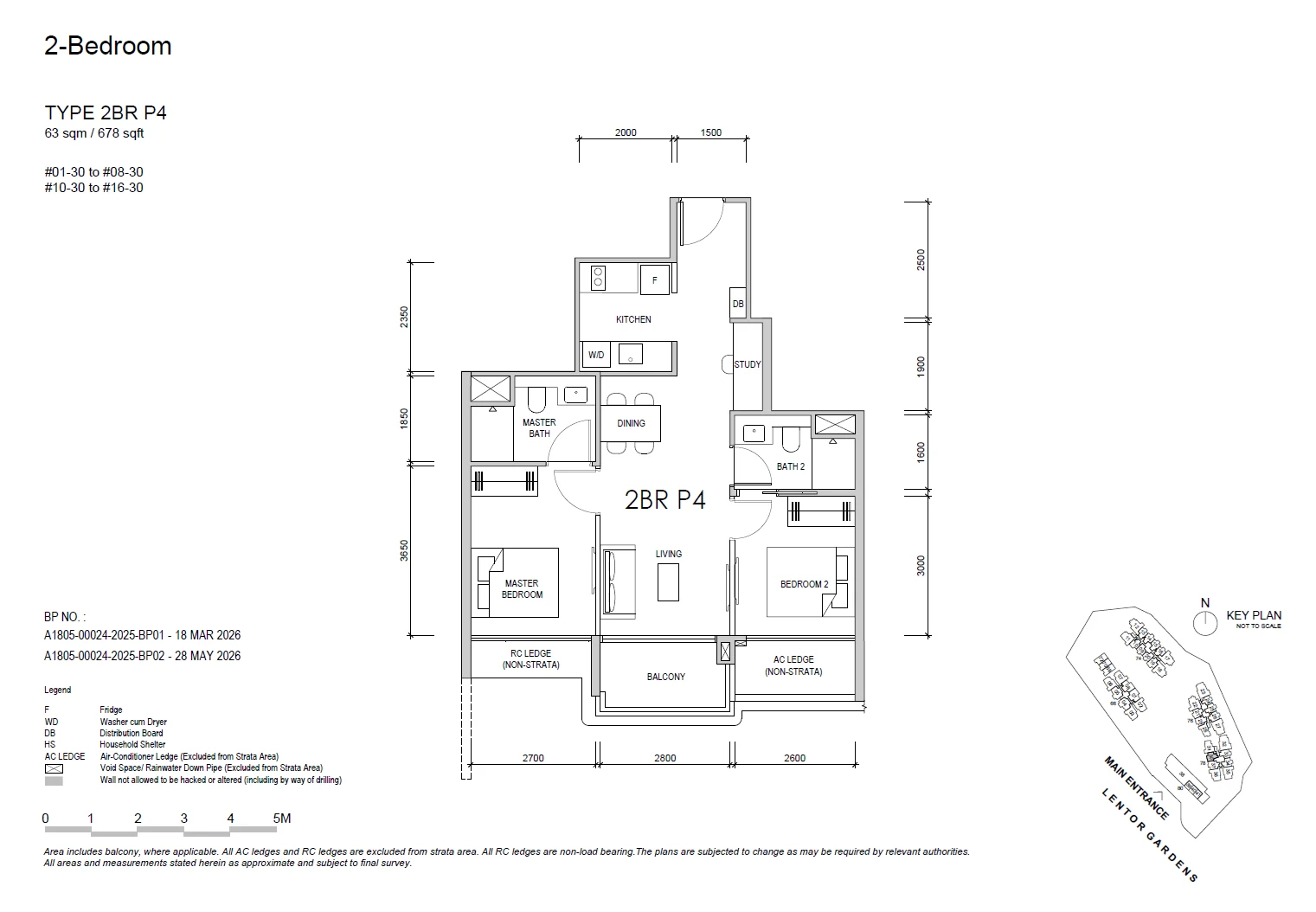 Lentor Gardens Residences floor plan 2BR P4 — 2 BEDROOM PREMIUM