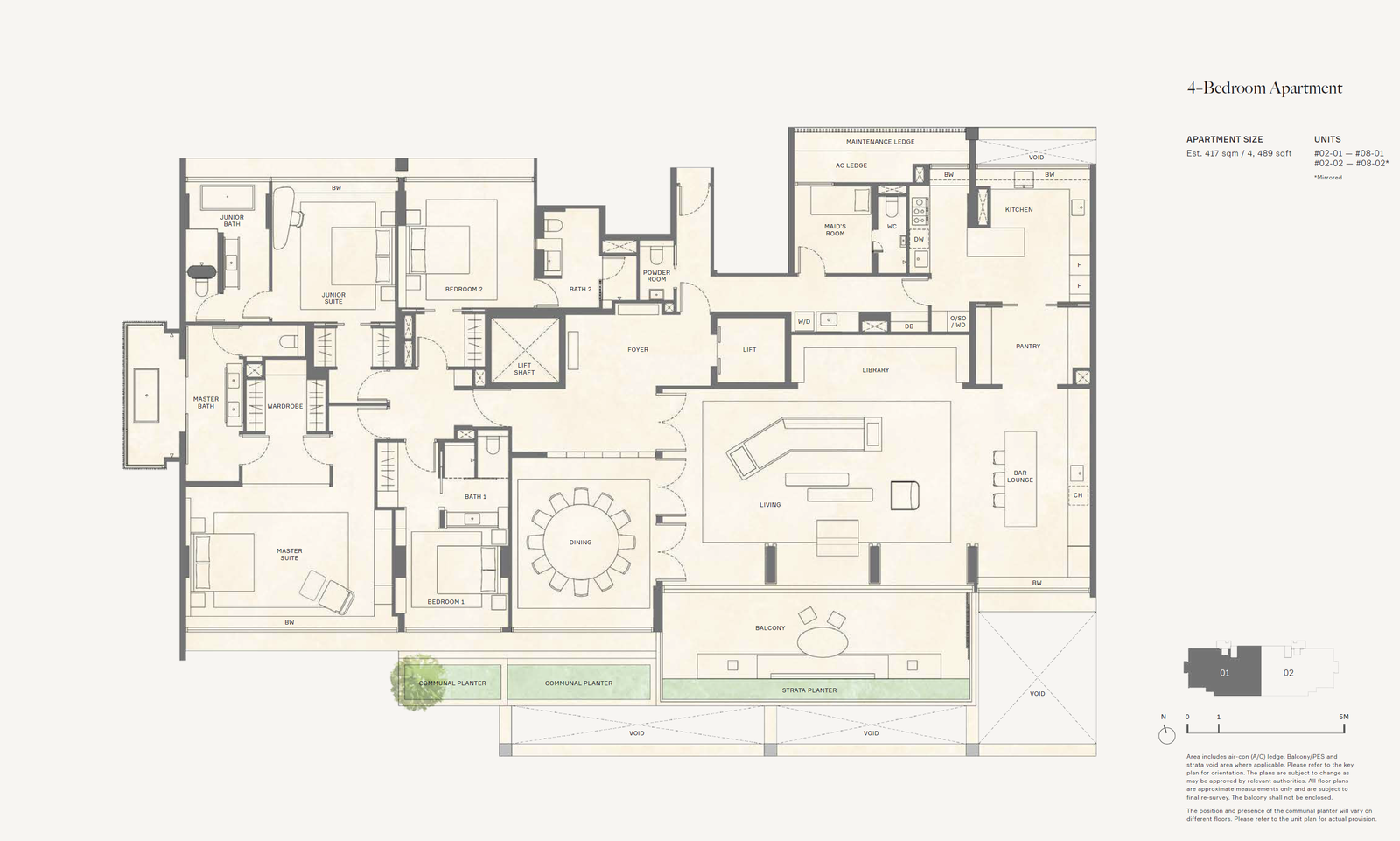 21 Anderson floor plan 4BR — 4 Bedroom Apartment