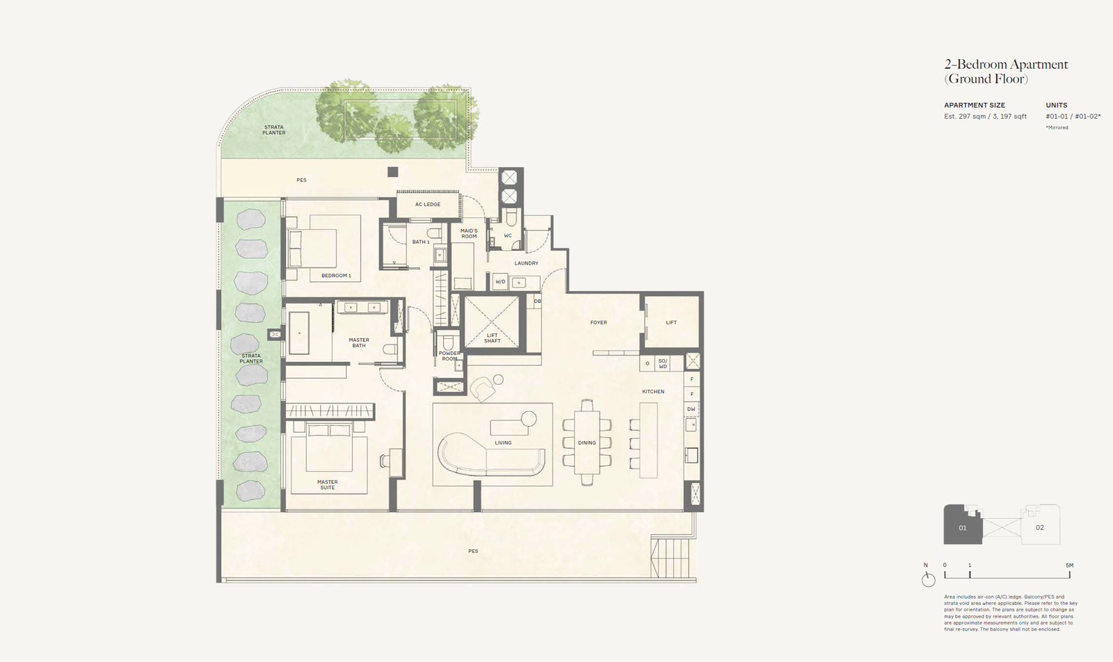 21 Anderson floor plan 2BR-PES — 2 Bedroom Apartment