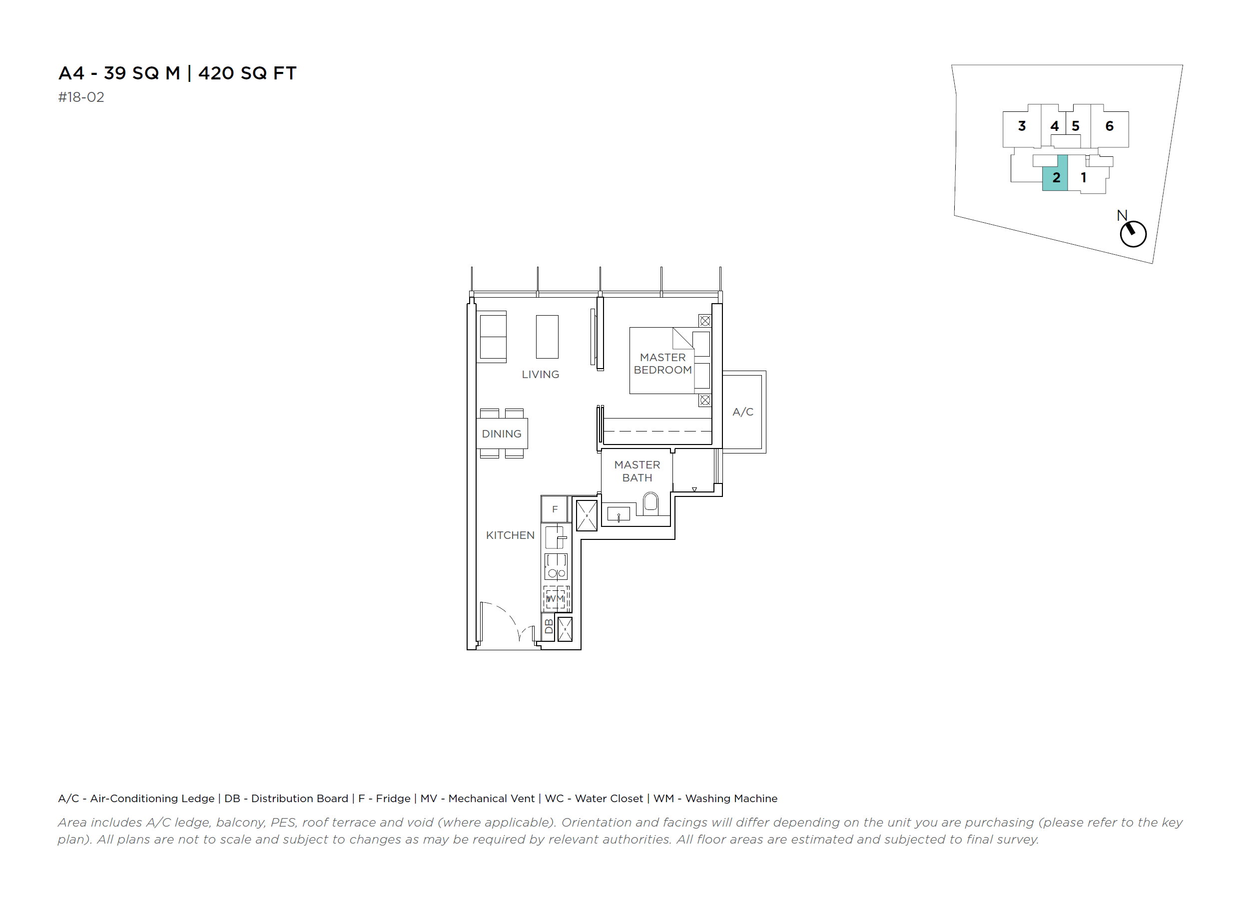3 Cuscaden floor plan A4 — 1 Bedroom