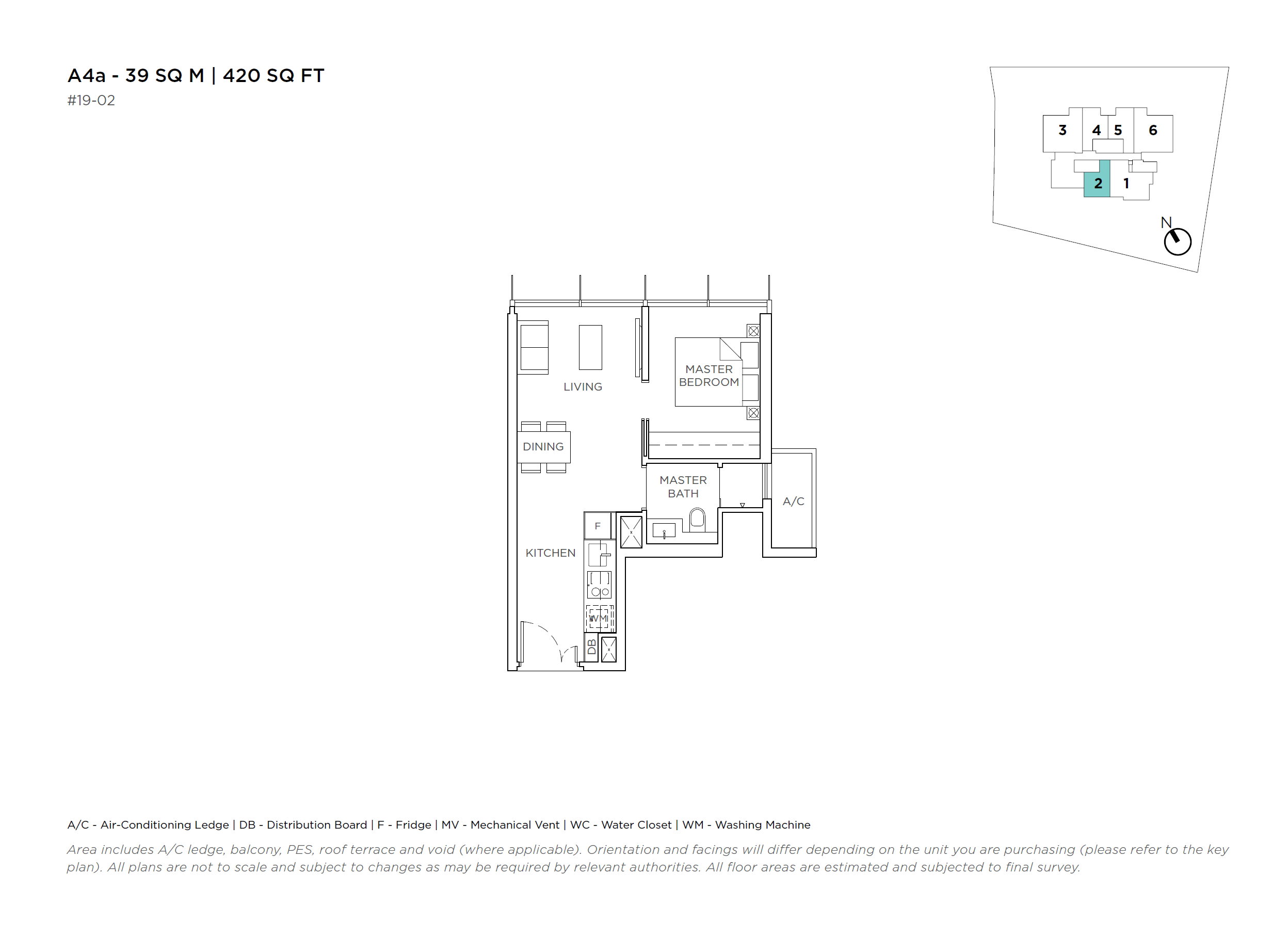 3 Cuscaden floor plan A4a — 1 Bedroom