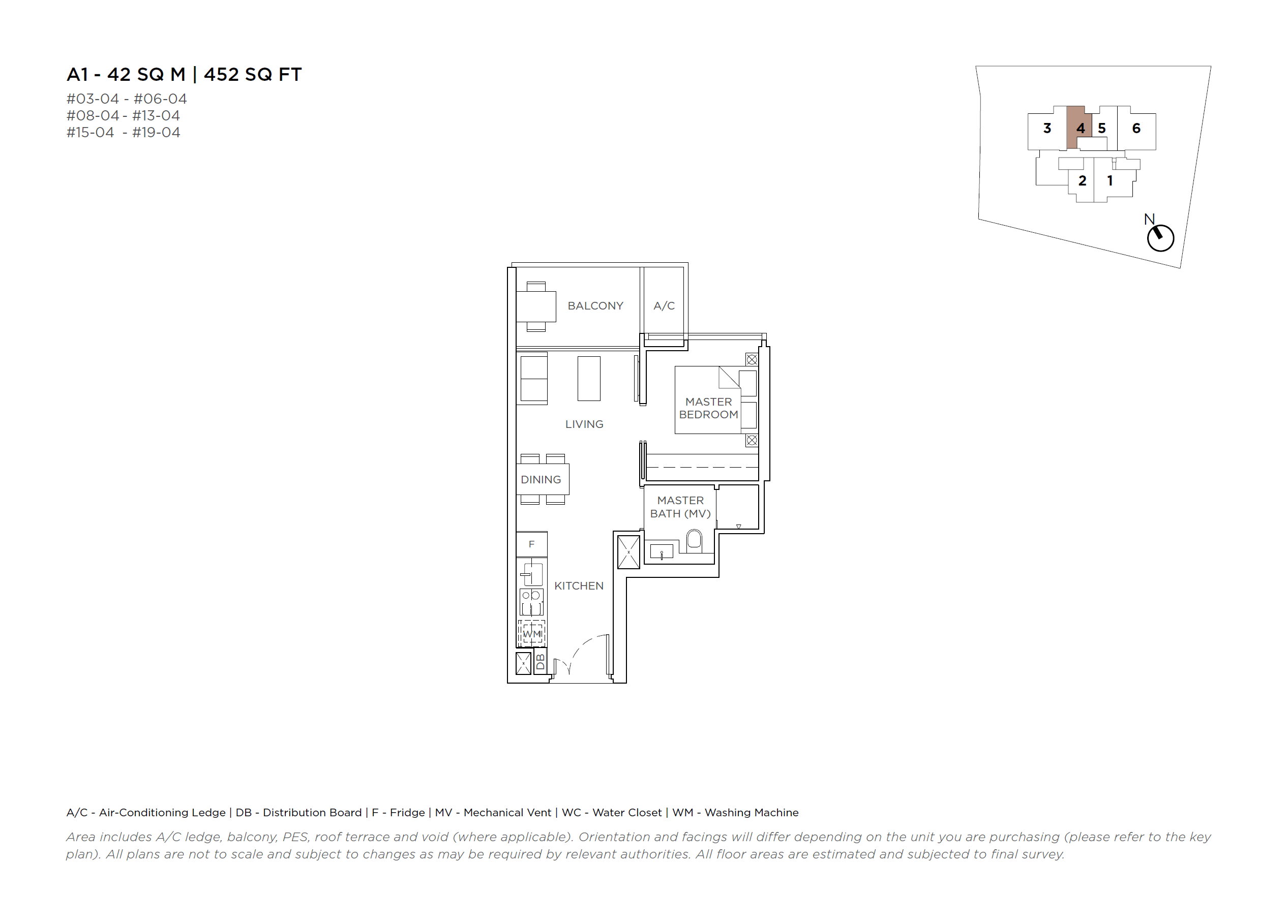 3 Cuscaden floor plan A1 — 1 Bedroom