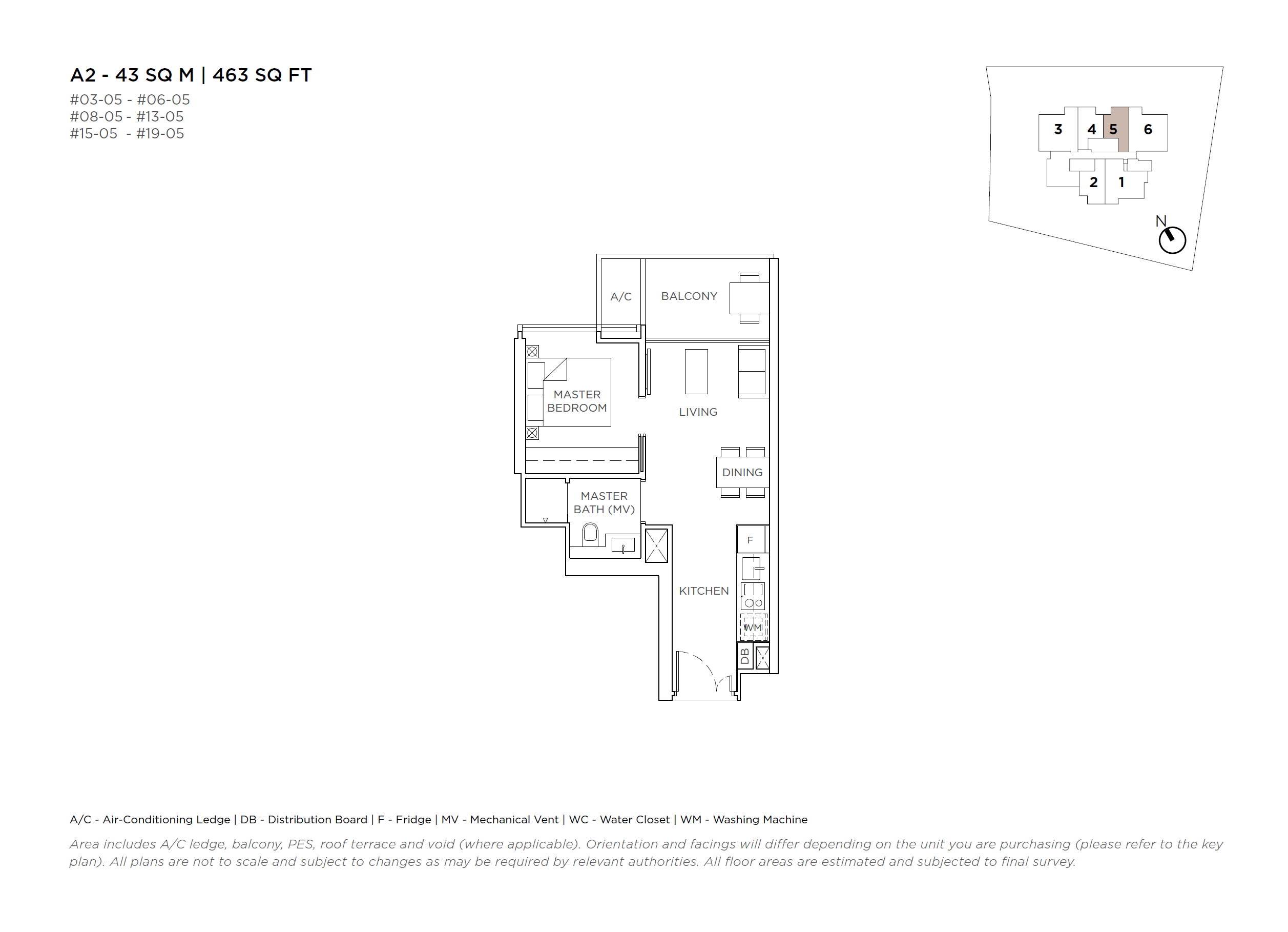 3 Cuscaden floor plan A2 — 1 Bedroom