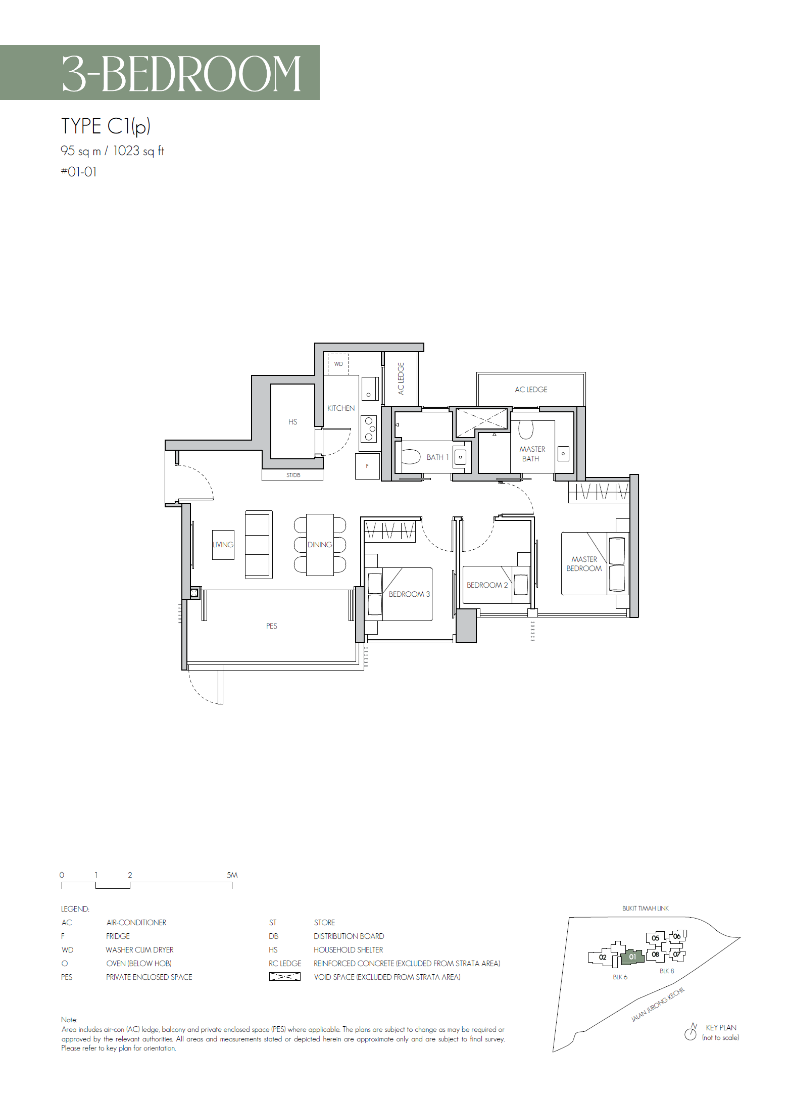 8@BT floor plan C1(p) — 3 Bedroom