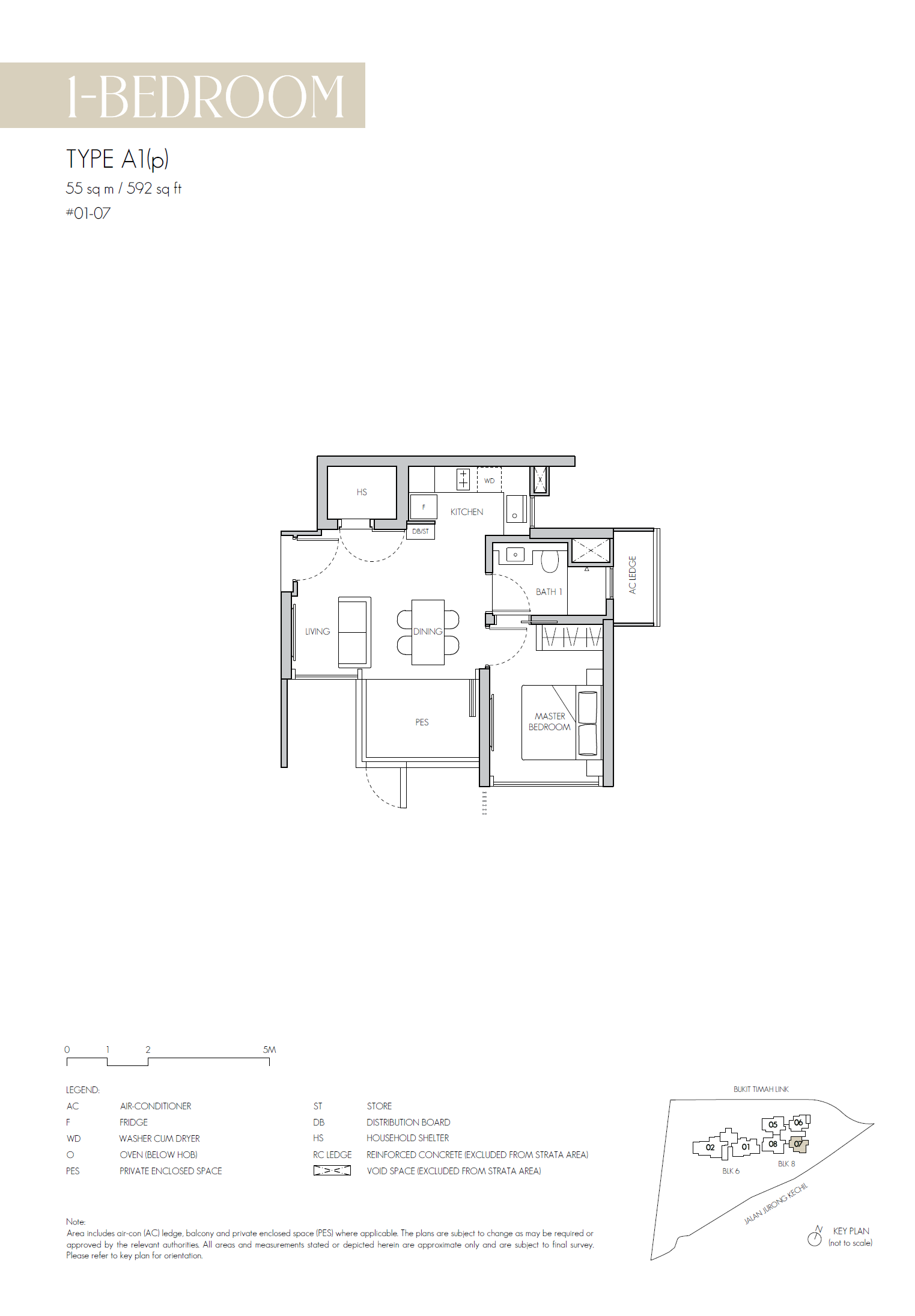 8@BT floor plan A1(p) — 1 Bedroom