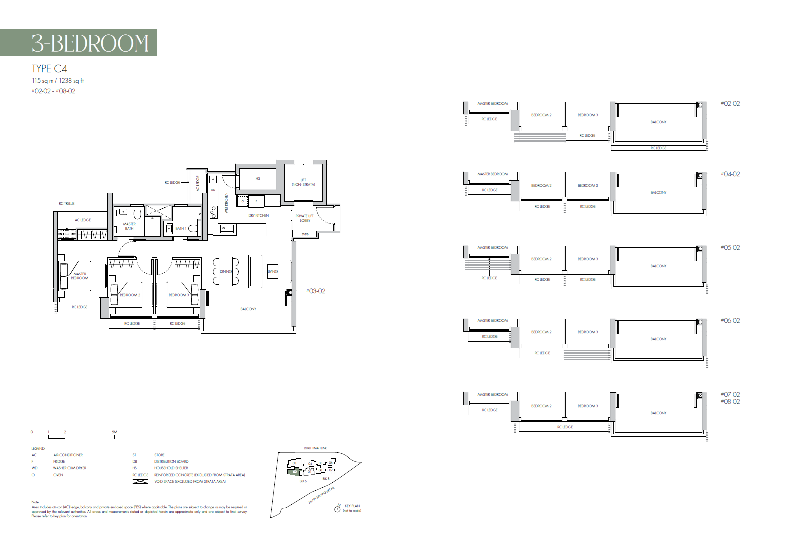 8@BT floor plan C4 — 3 Bedroom