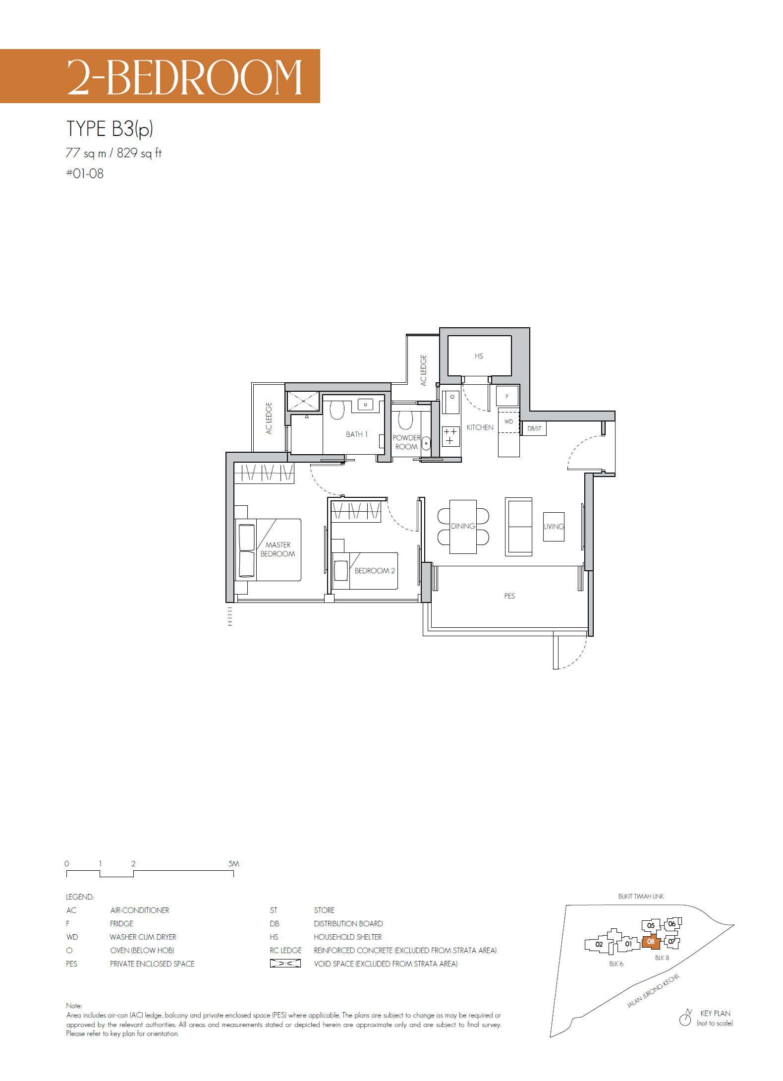 8@BT floor plan B3(p) — 2 Bedroom