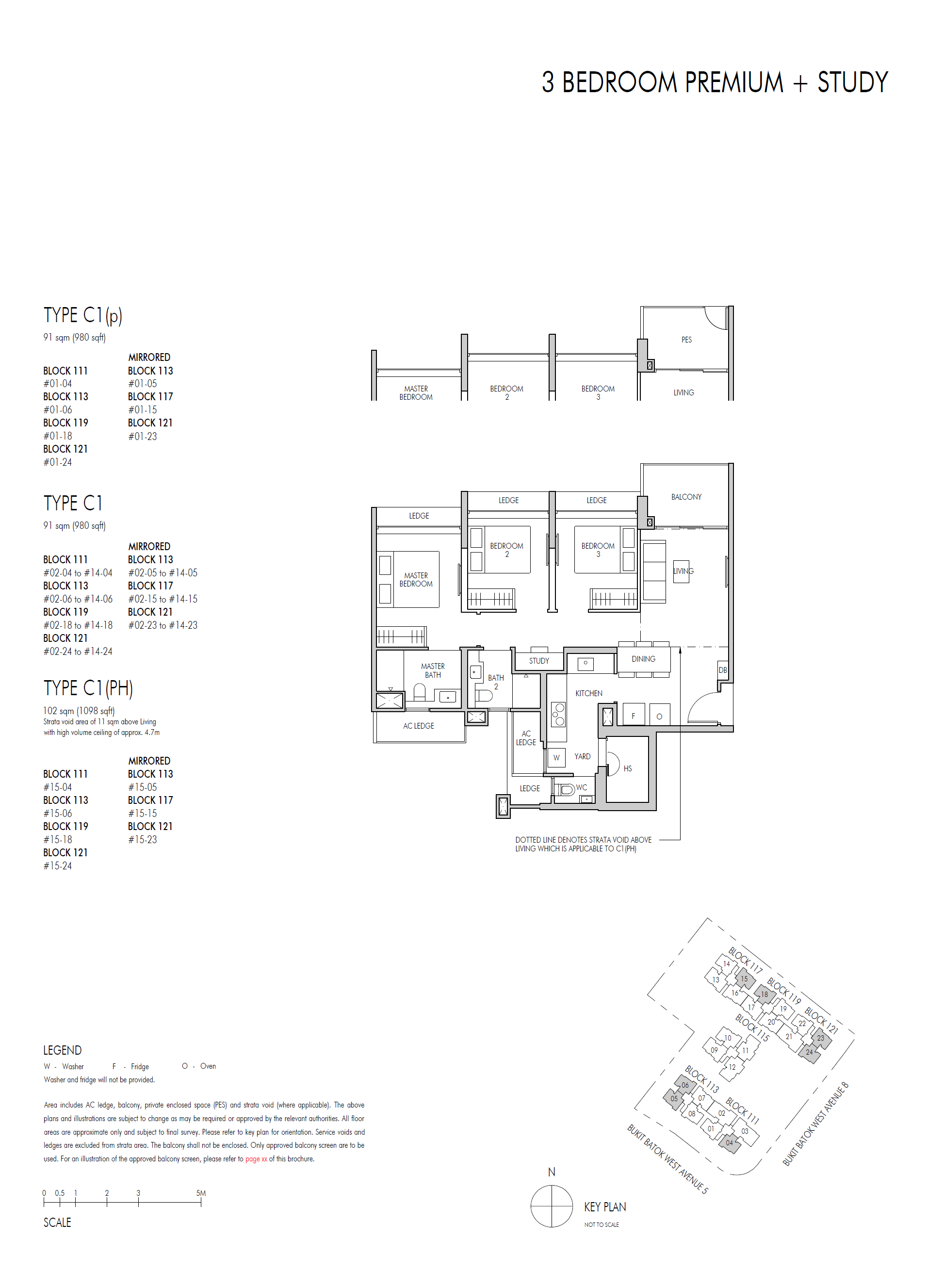 Altura floor plan C1(p) — 3 Bedroom Premium + Study