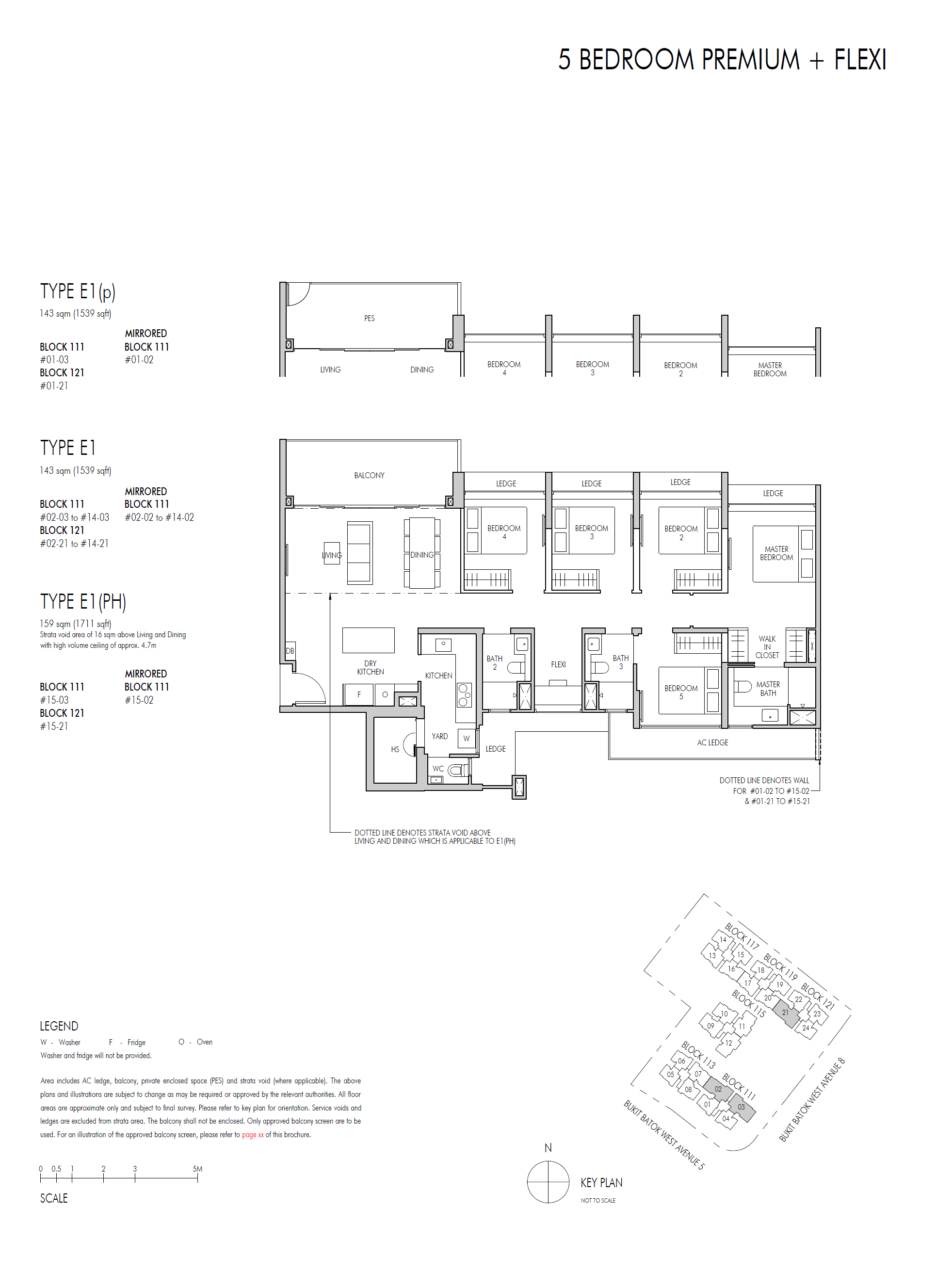 Altura floor plan E1(p) — 5 Bedroom Premium + Flexi