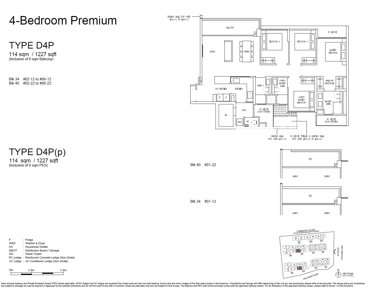 Amberwood At Holland floor plan D4P(p) — 4 Bedroom Premium