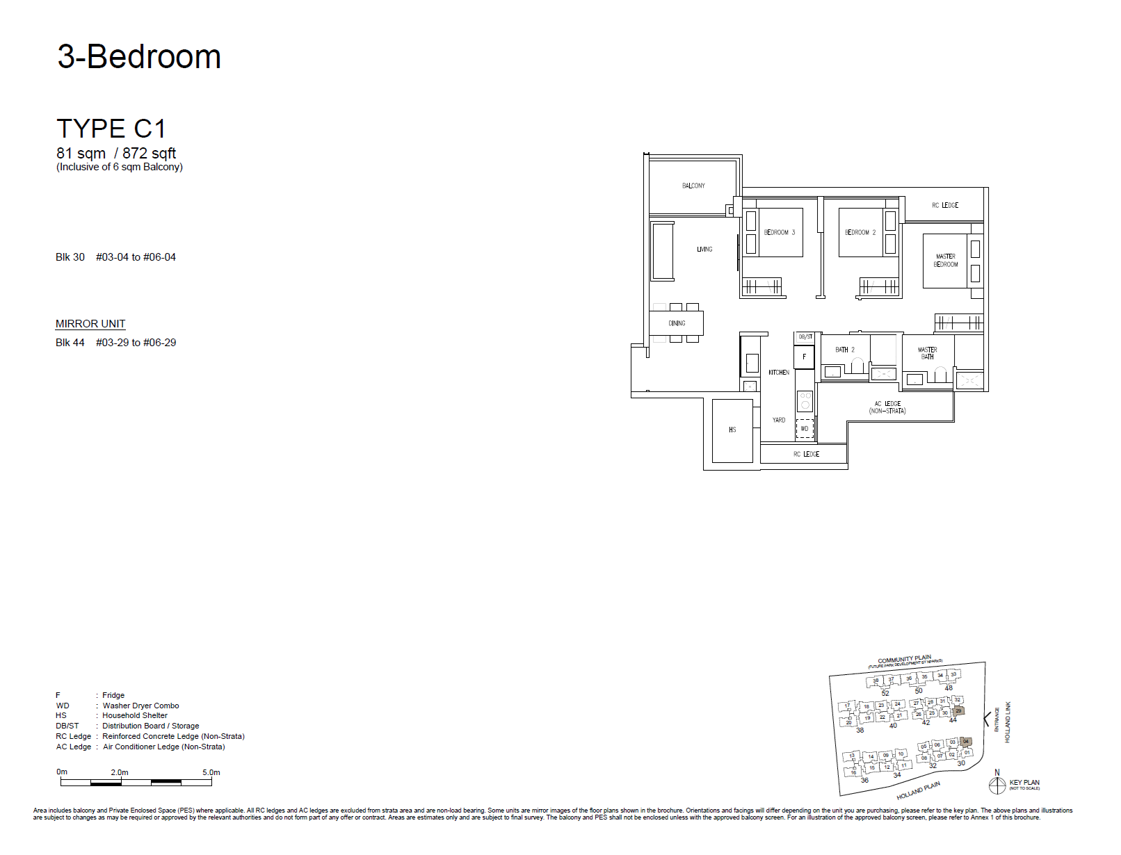 Amberwood At Holland floor plan C1 — 3 Bedroom