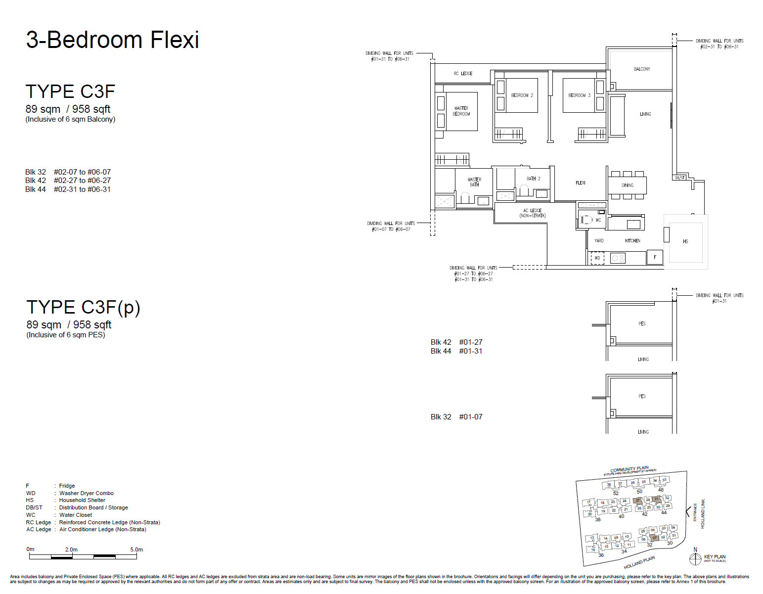 Amberwood At Holland floor plan C3F — 3 Bedroom Flexi