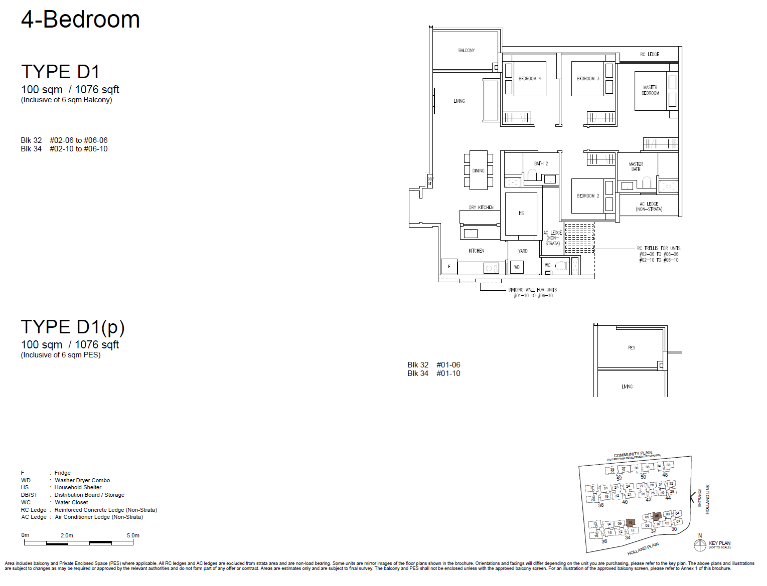 Amberwood At Holland floor plan D1(p) — 4 Bedroom