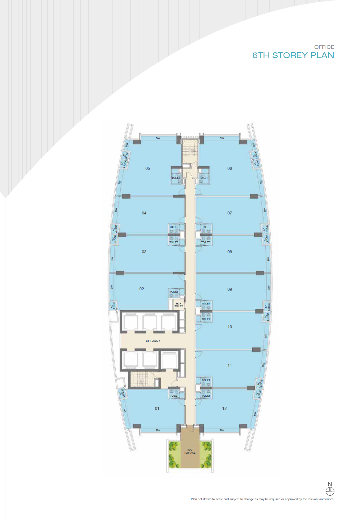 ARC 380 Office 6TH STOREY PLAN floor plan
