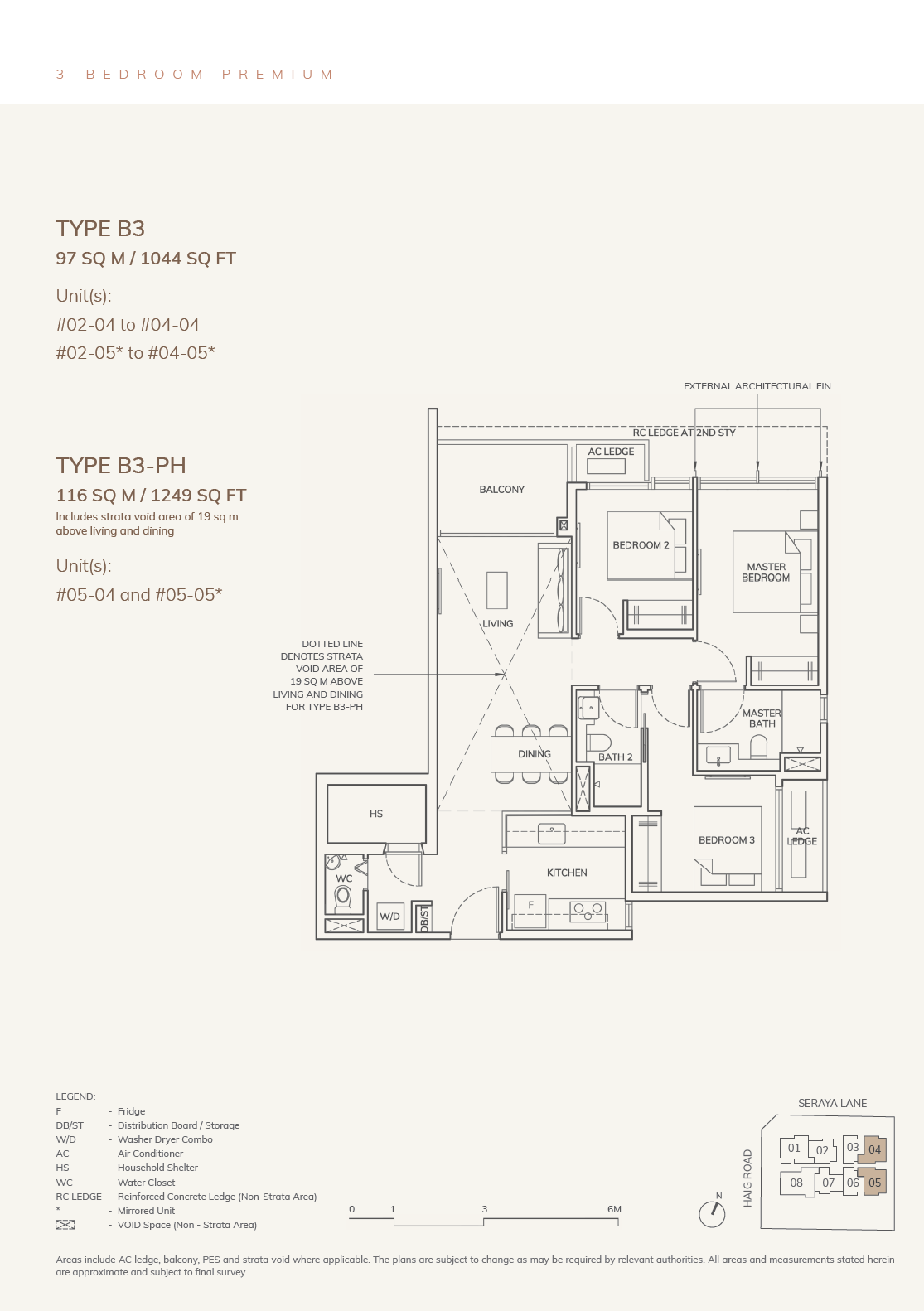 Ardor Residence floor plan B3 — 3 Bedroom Premium