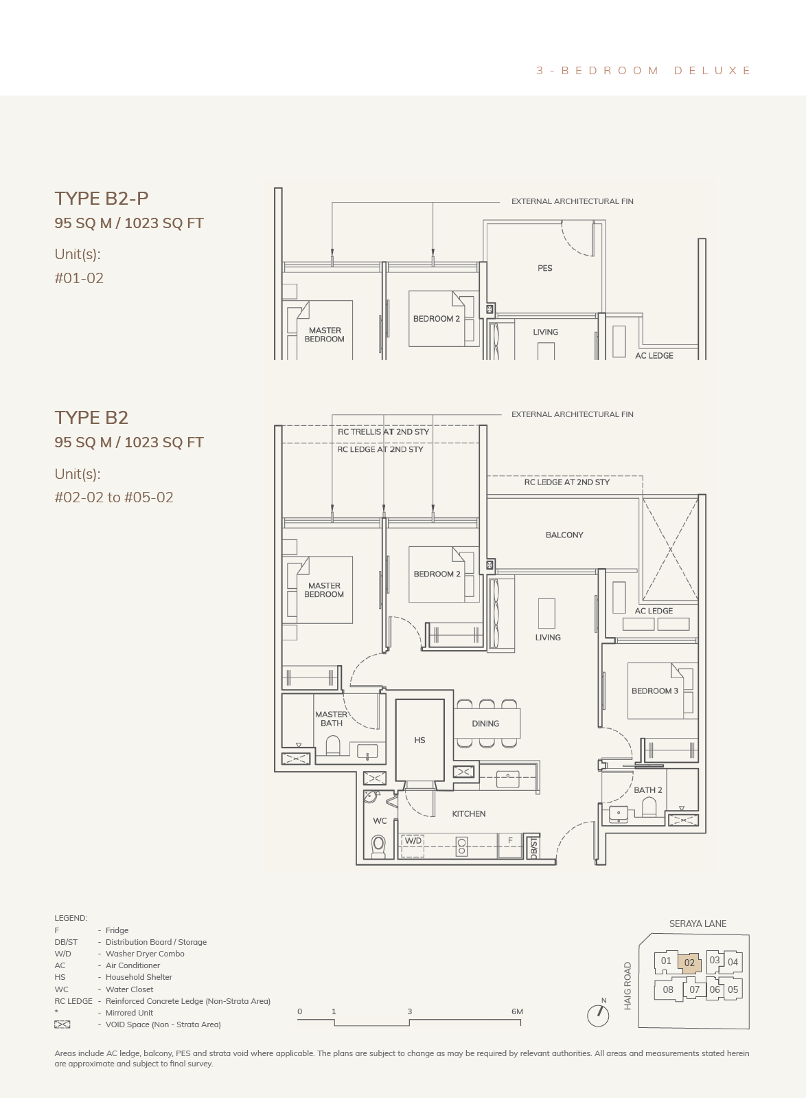 Ardor Residence floor plan B2-P — 3 Bedroom Deluxe
