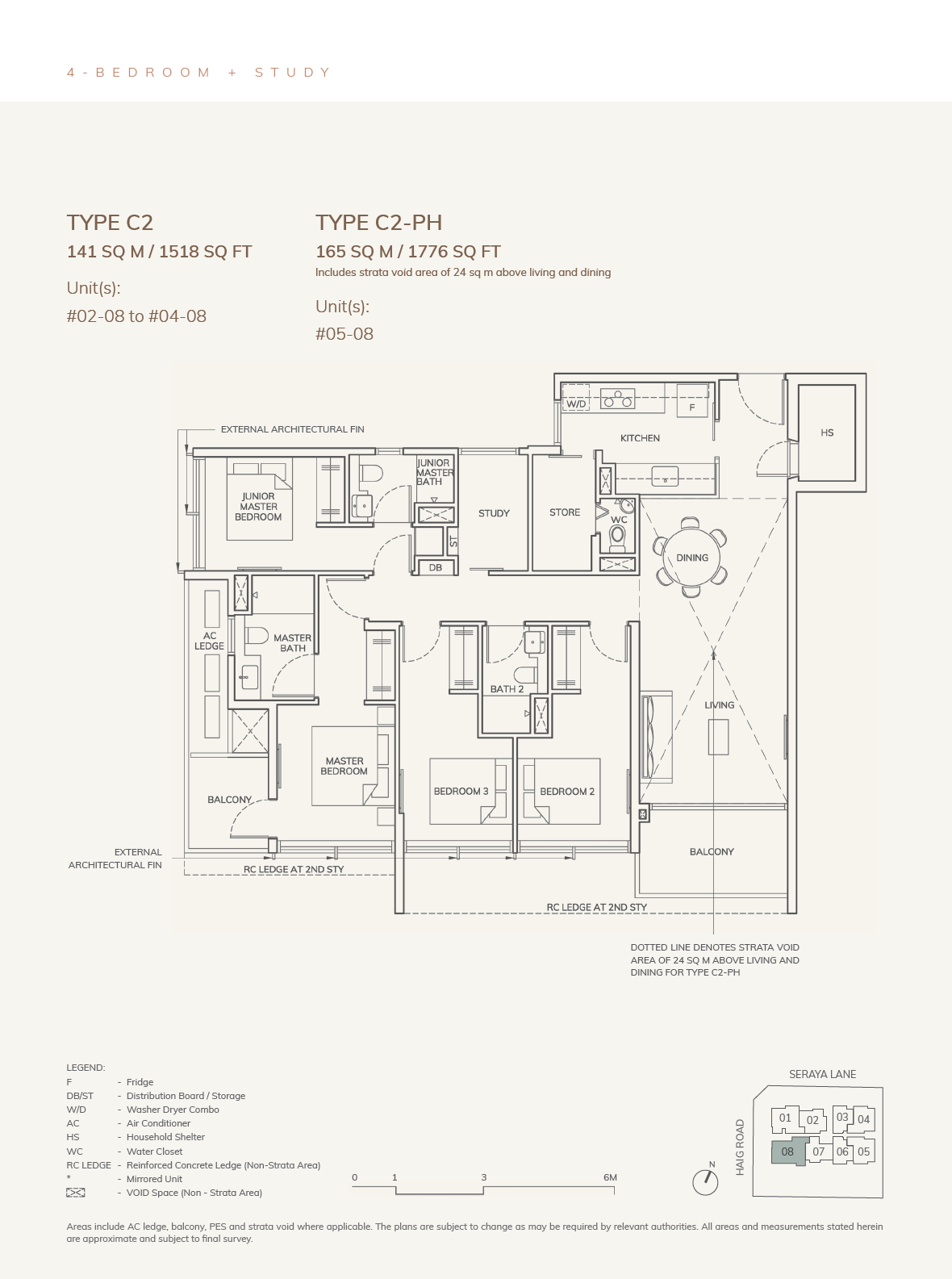 Ardor Residence floor plan C2 — 4 Bedroom + Study