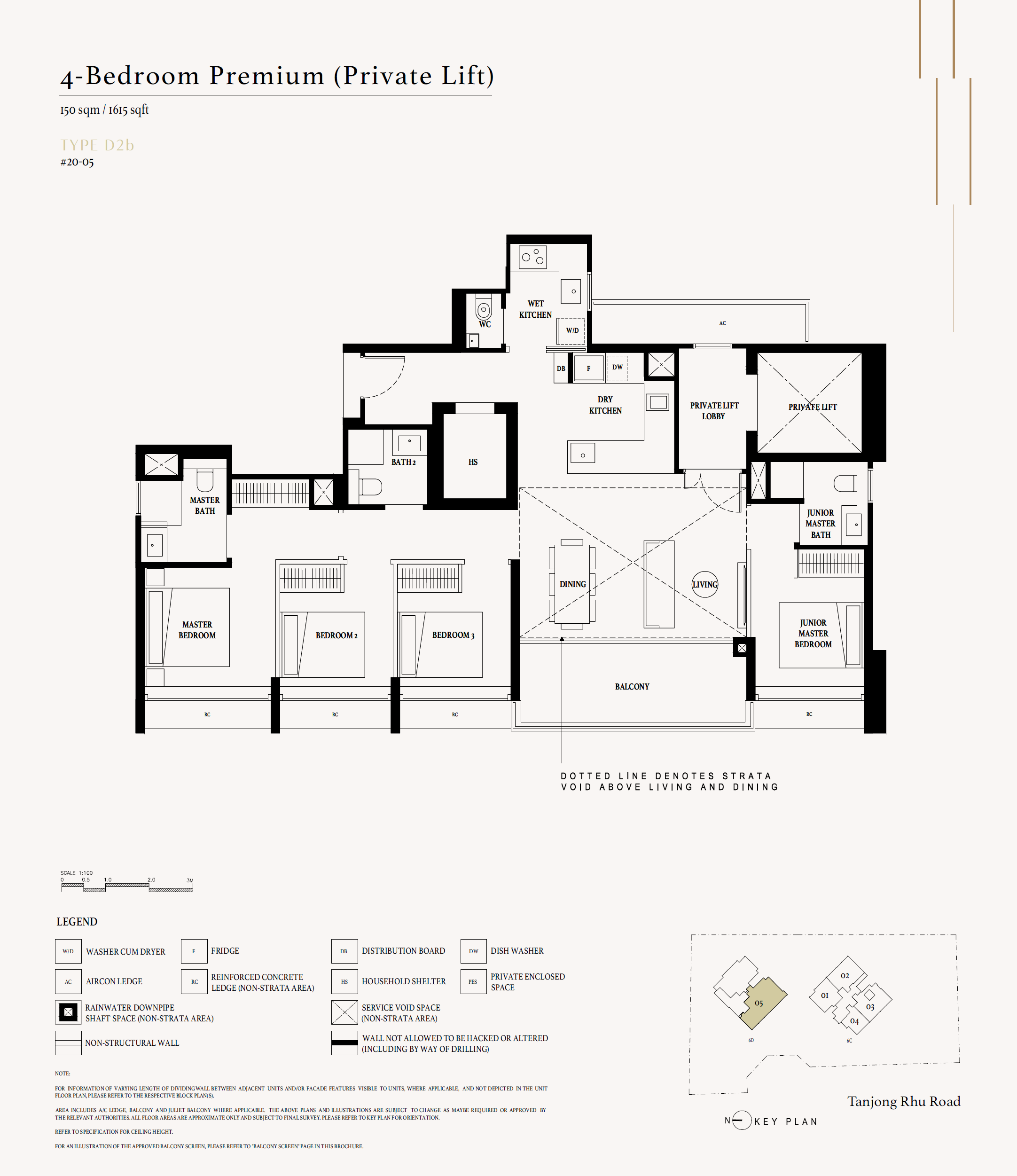 Arina East Residences floor plan D2b — 4 Bedroom Premium (Private Lift)