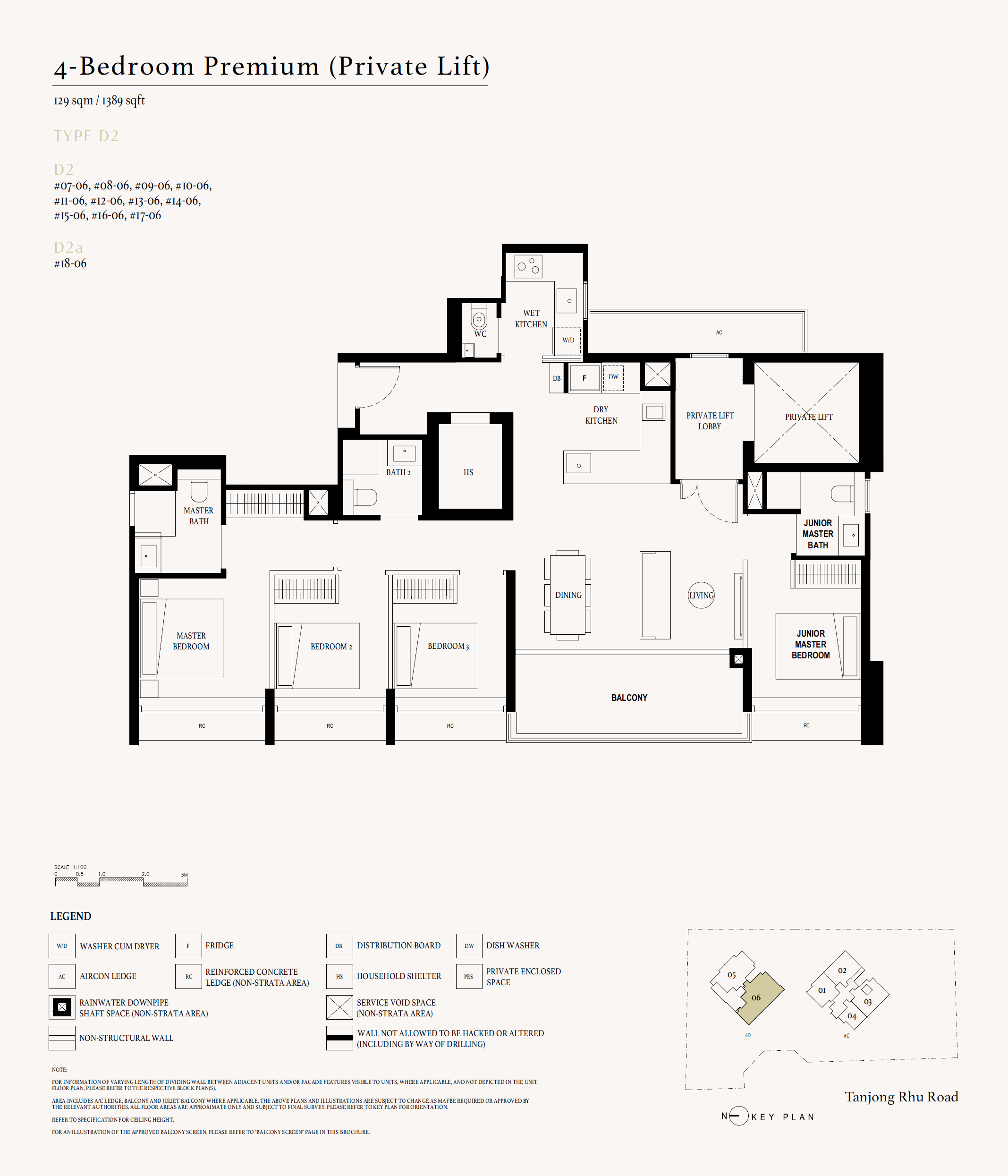 Arina East Residences floor plan D2a — 4 Bedroom Premium (Private Lift)
