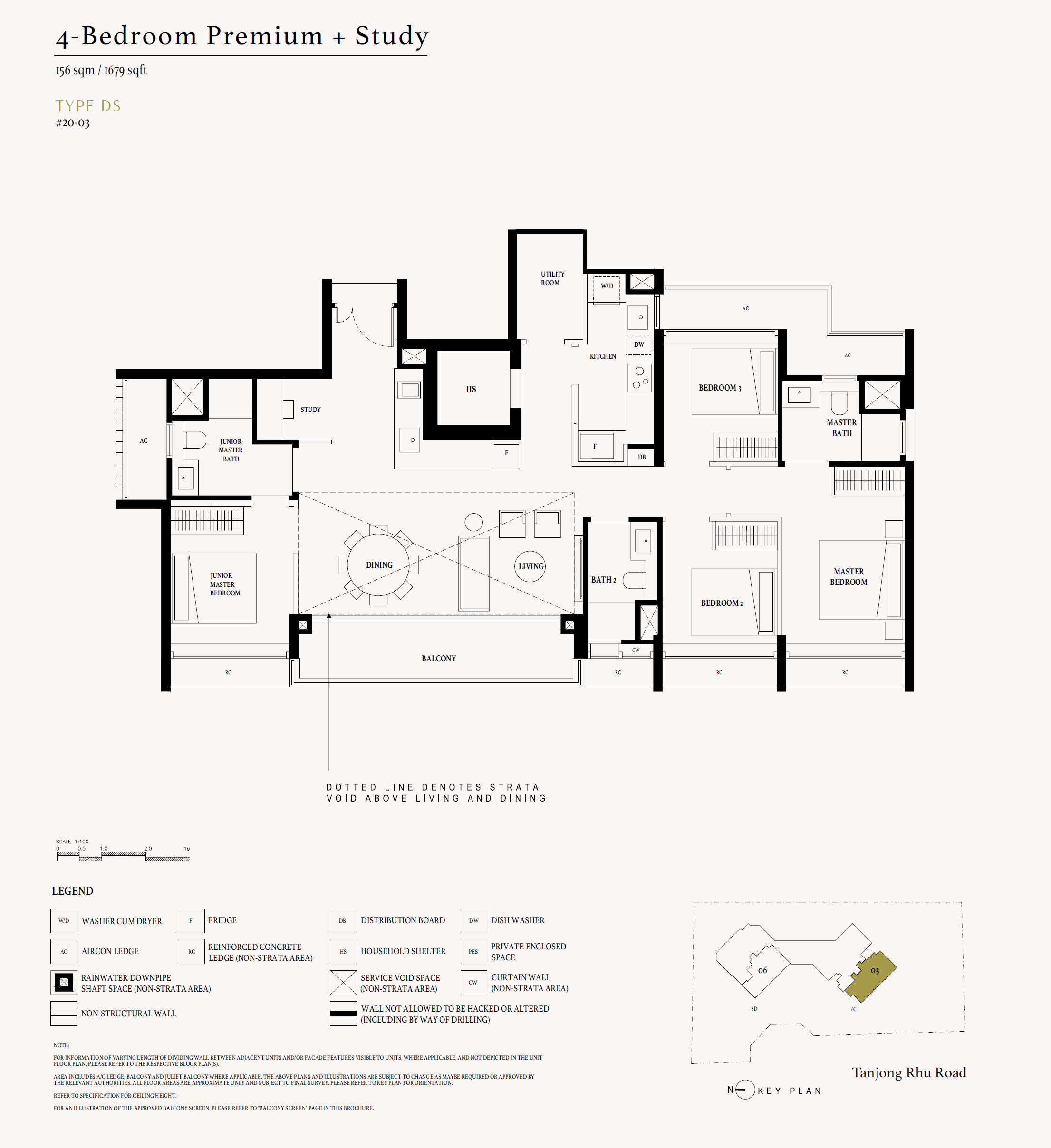 Arina East Residences floor plan DS — 4 Bedroom Premium + Study