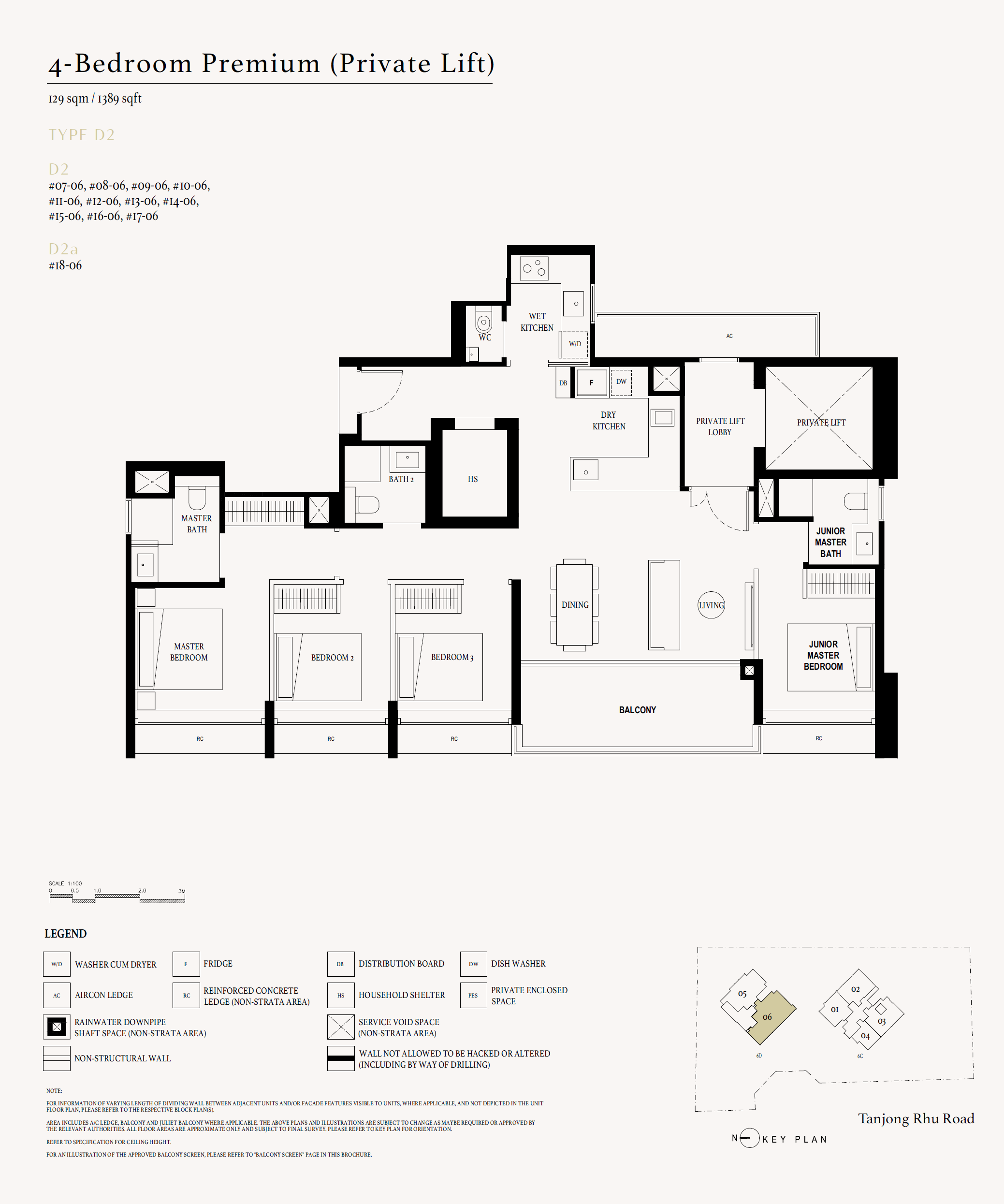 Arina East Residences floor plan D2 — 4 Bedroom Premium (Private Lift)