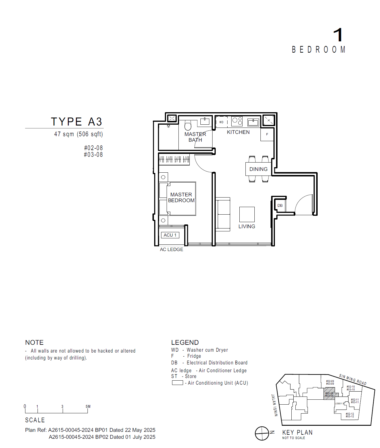 Artisan 8 floor plan A3 — 1 Bedroom