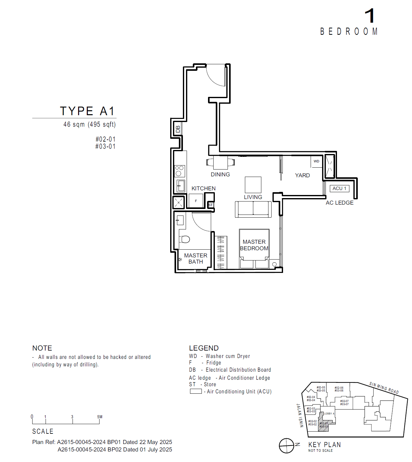 Artisan 8 floor plan A1 — 1 Bedroom