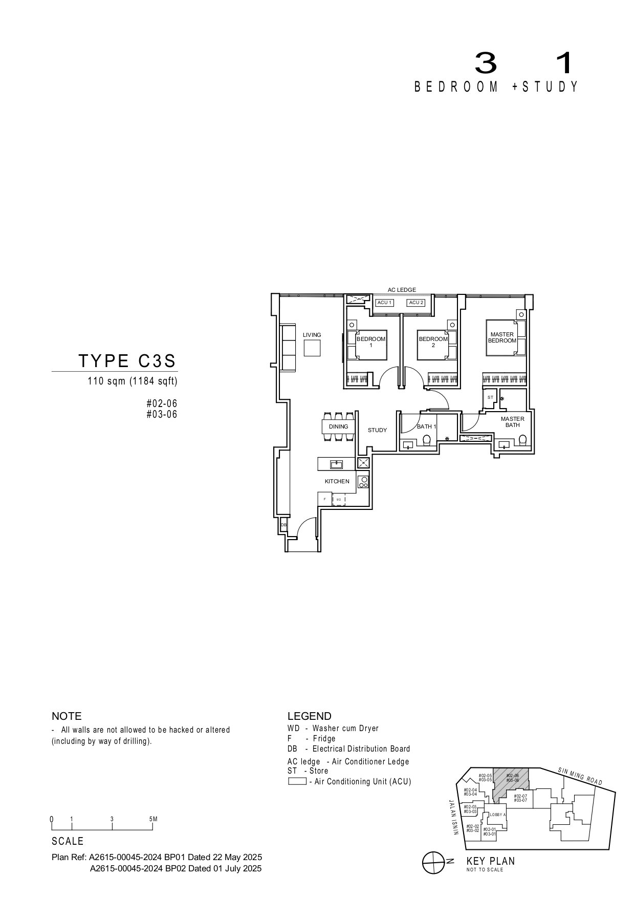 Artisan 8 3 Bedroom + 1 Study C3S floor plan