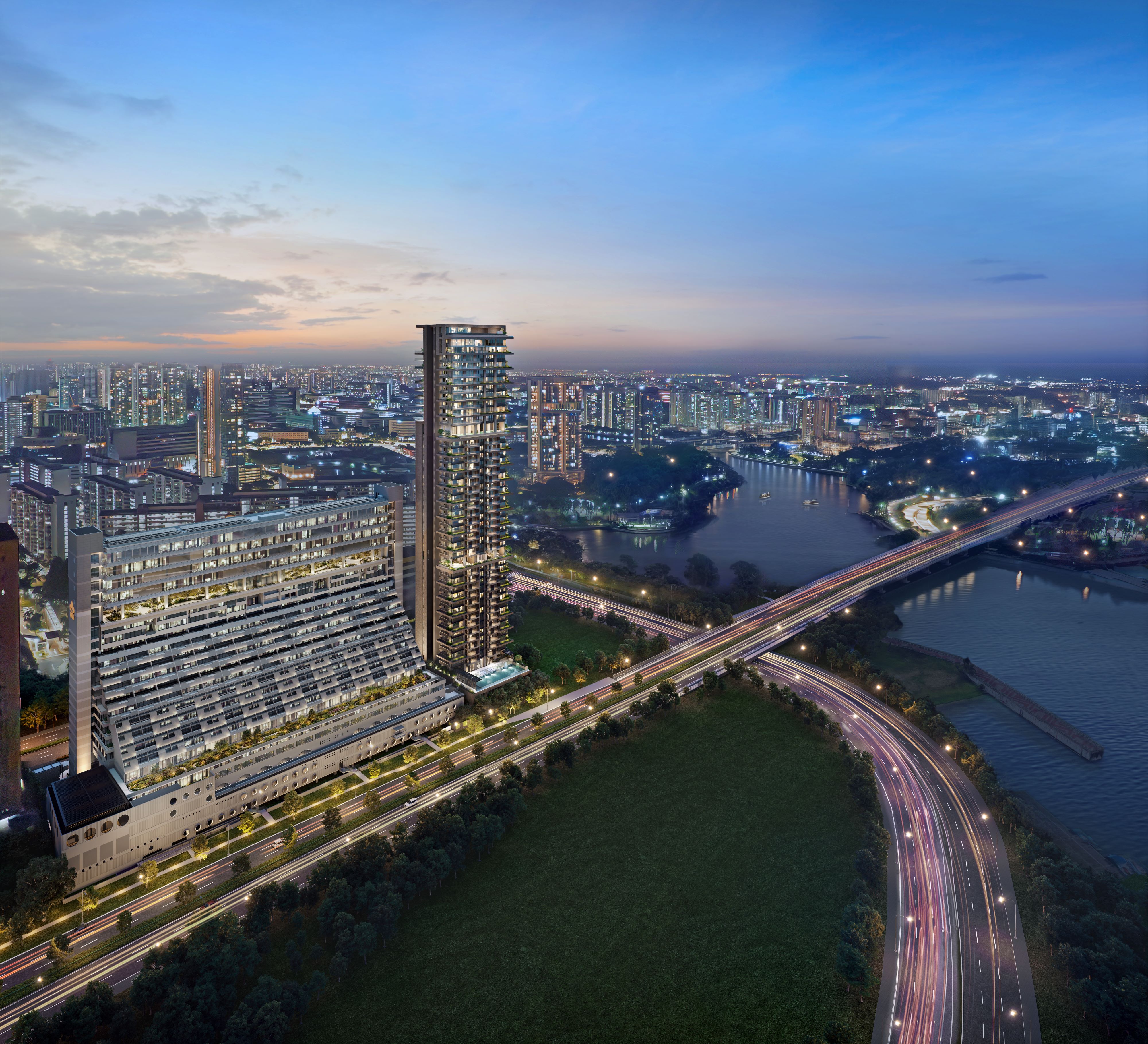 3_Aerial_View_from_Nicoll_Highway_Dusk