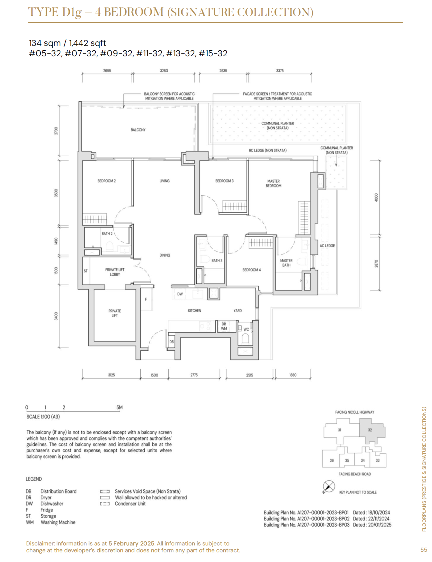 Aurea floor plan D1g — 4 Bedroom