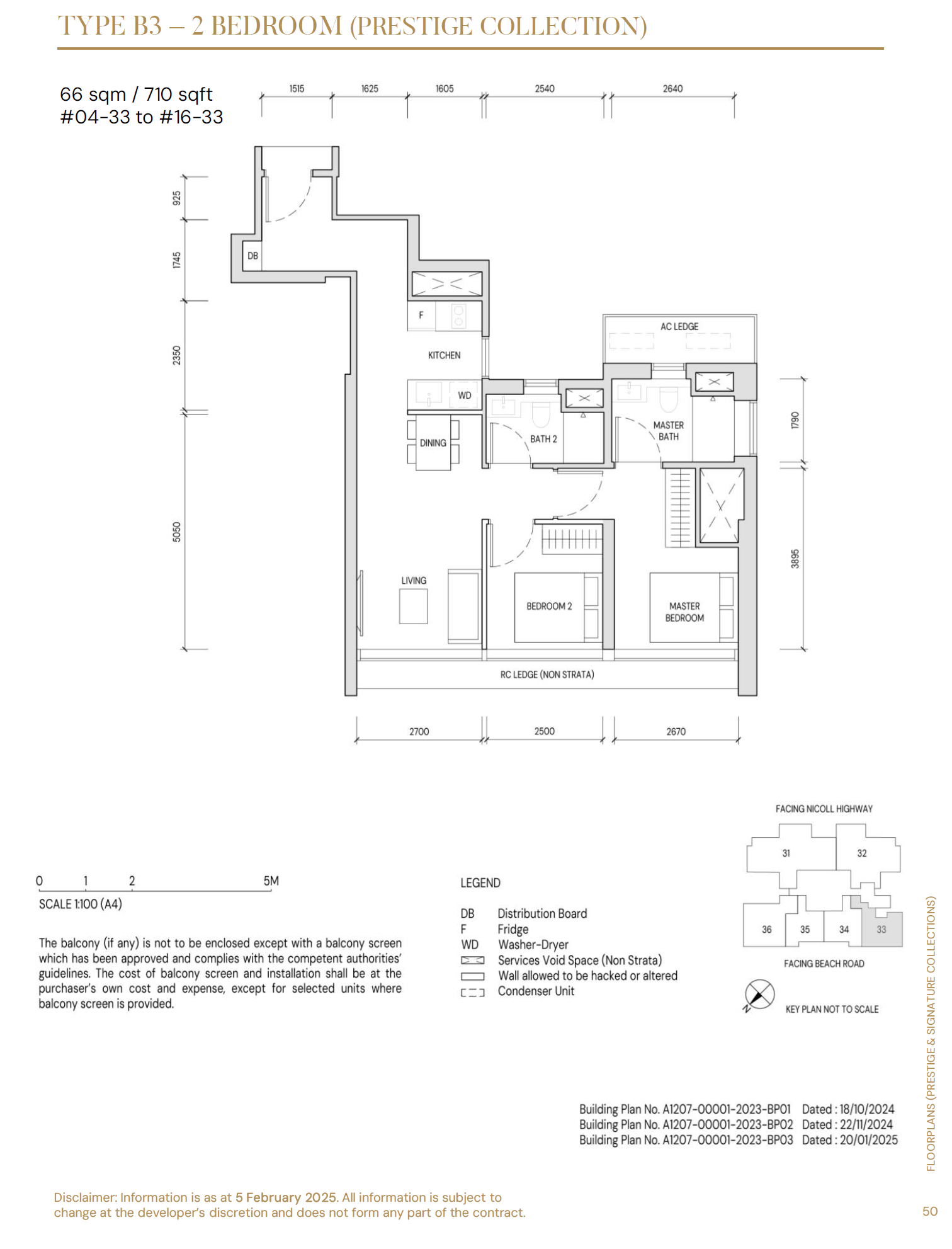 Aurea floor plan B3 — 2 Bedroom