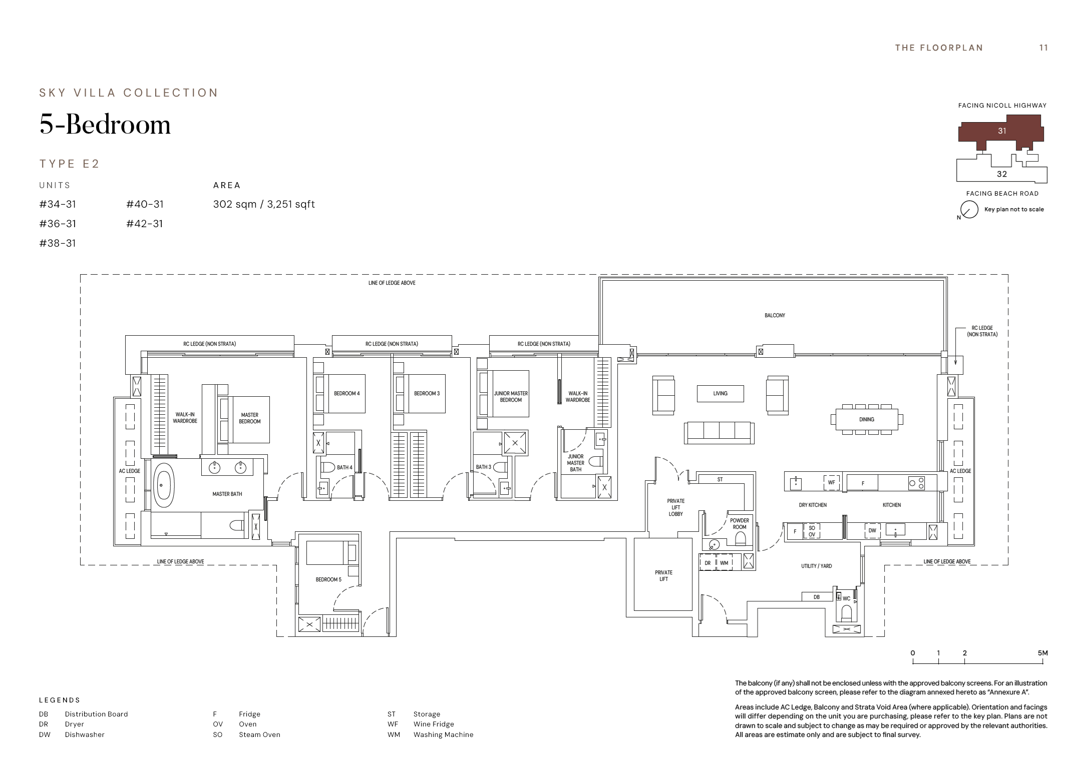 Aurea floor plan E2 — 5 Bedroom