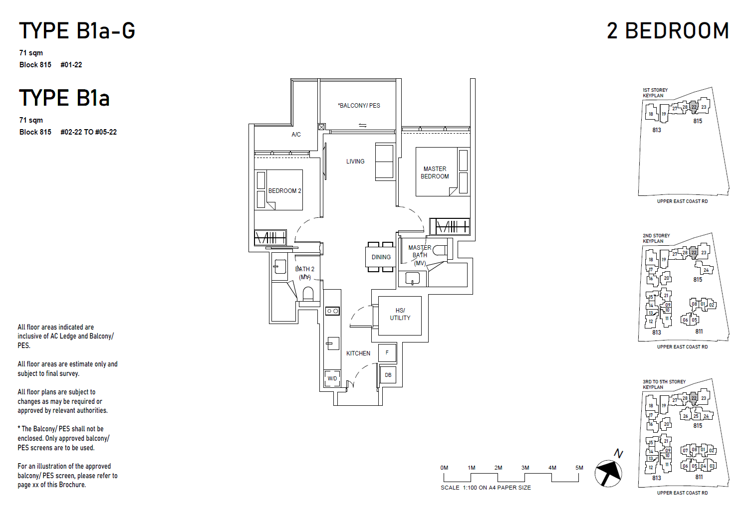 Bagnall Haus floor plan B1a-G — 2BR