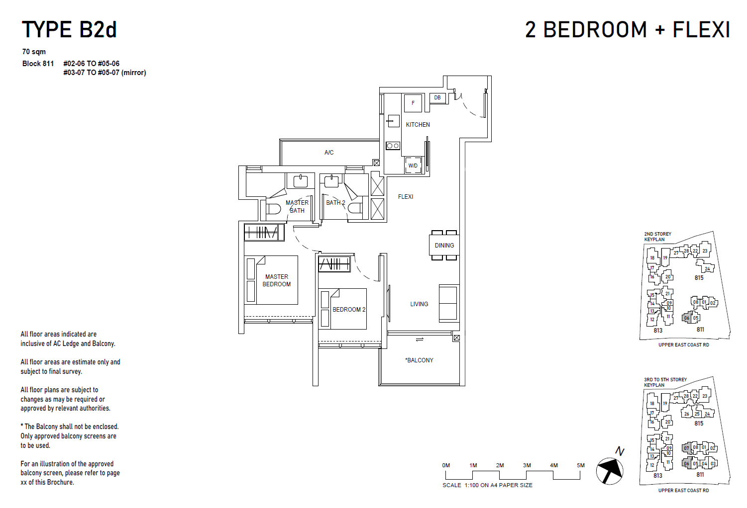 Bagnall Haus floor plan B2d — 2BR + Flexi