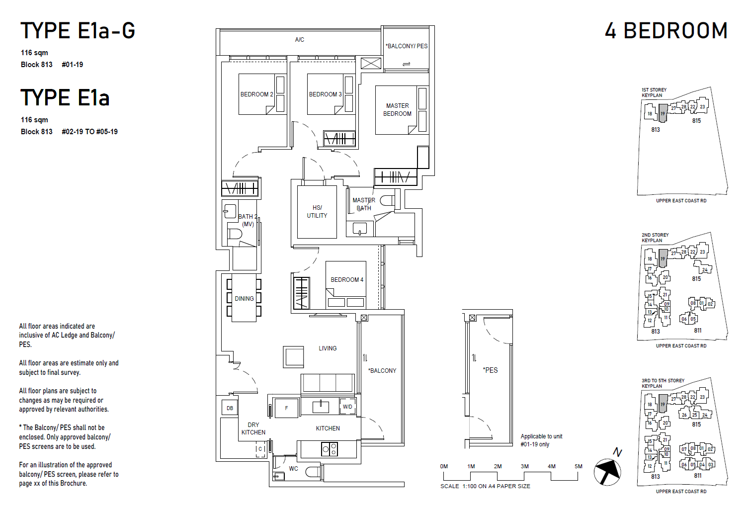 Bagnall Haus floor plan E1a — 4BR