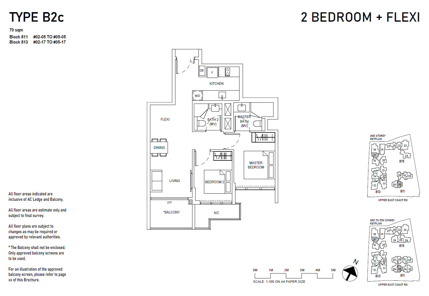 Bagnall Haus floor plan B2c — 2BR + Flexi