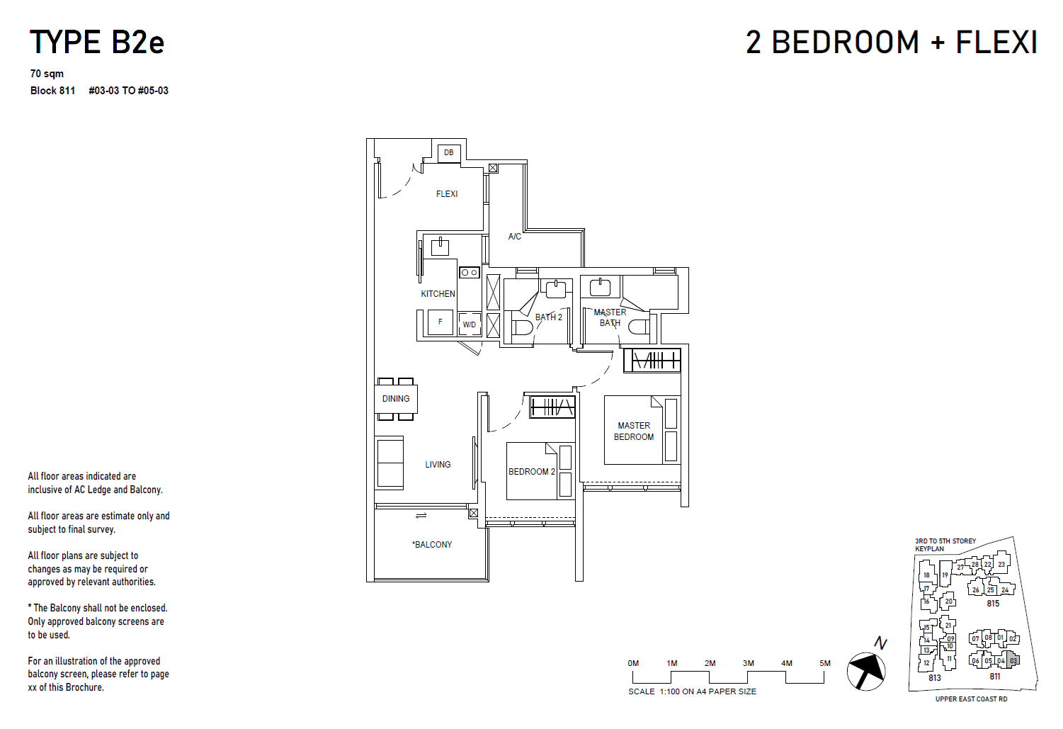 Bagnall Haus floor plan B2e — 2BR + Flexi