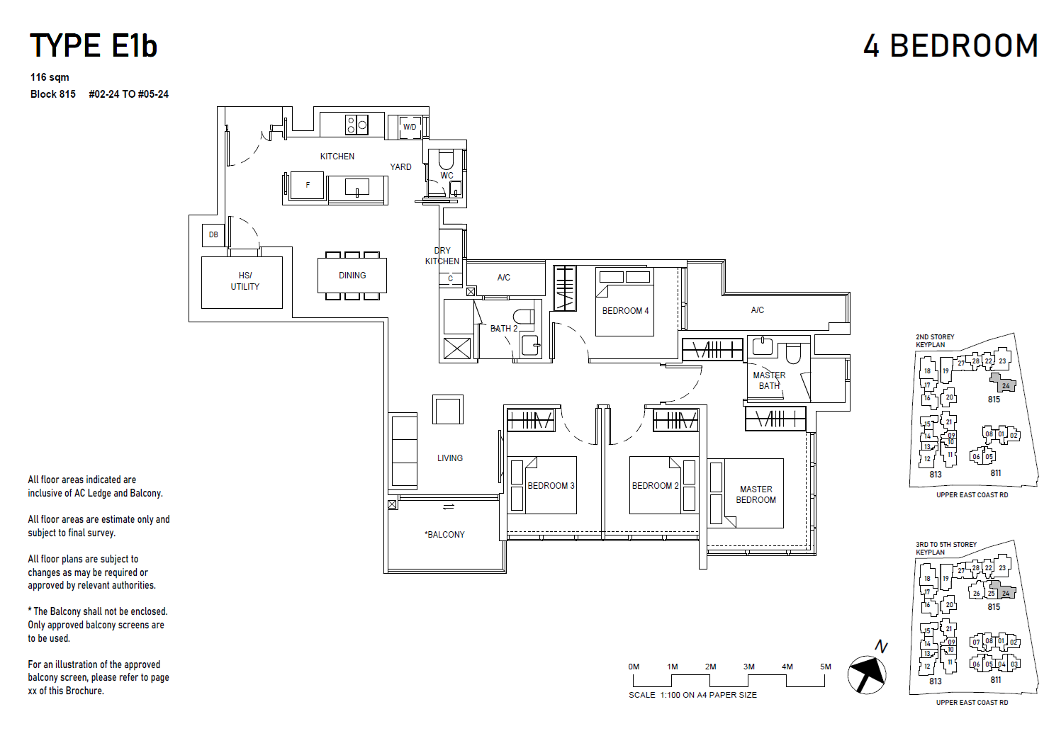 Bagnall Haus floor plan E1b — 4BR