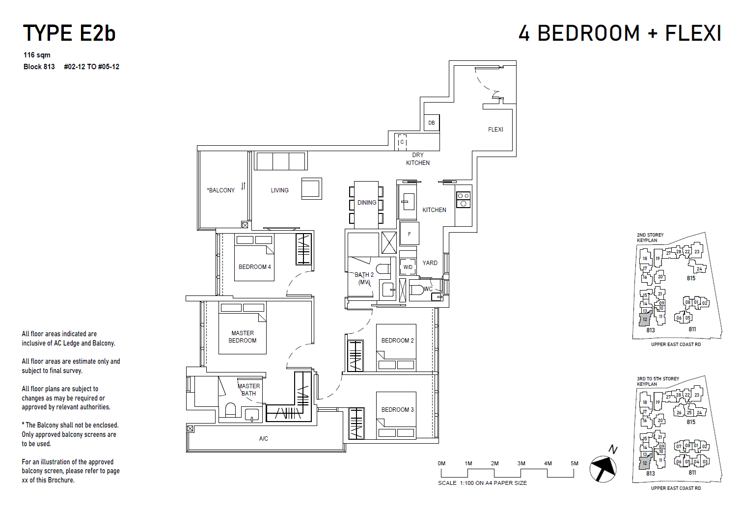 Bagnall Haus floor plan E2b — 4BR + Flexi