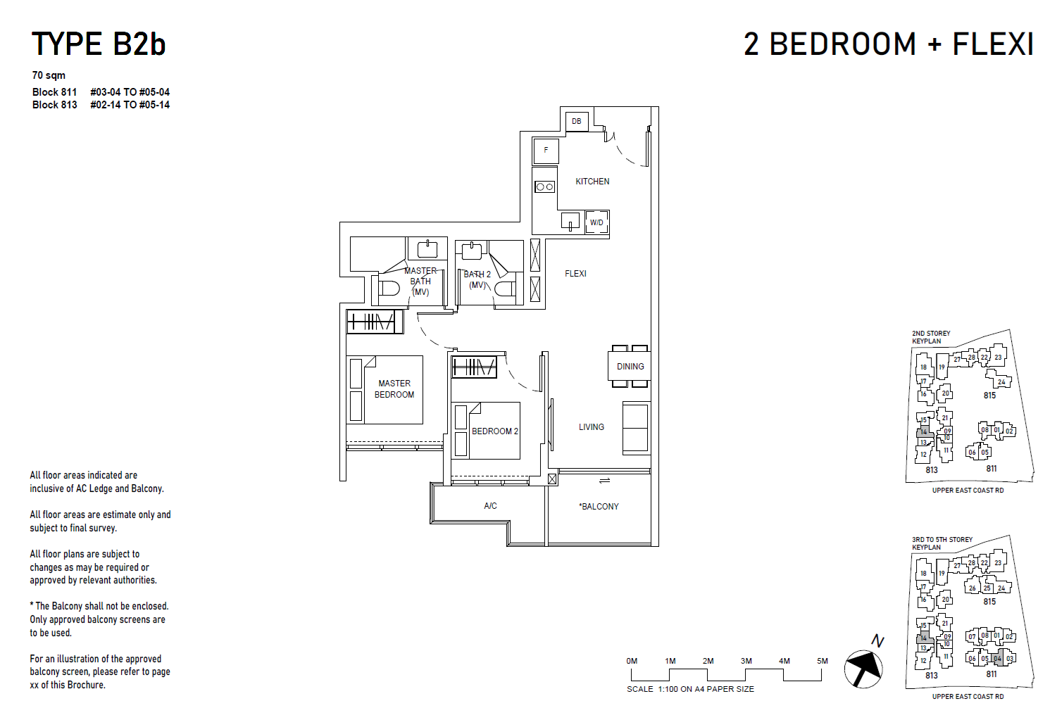 Bagnall Haus floor plan B2b — 2BR + Flexi