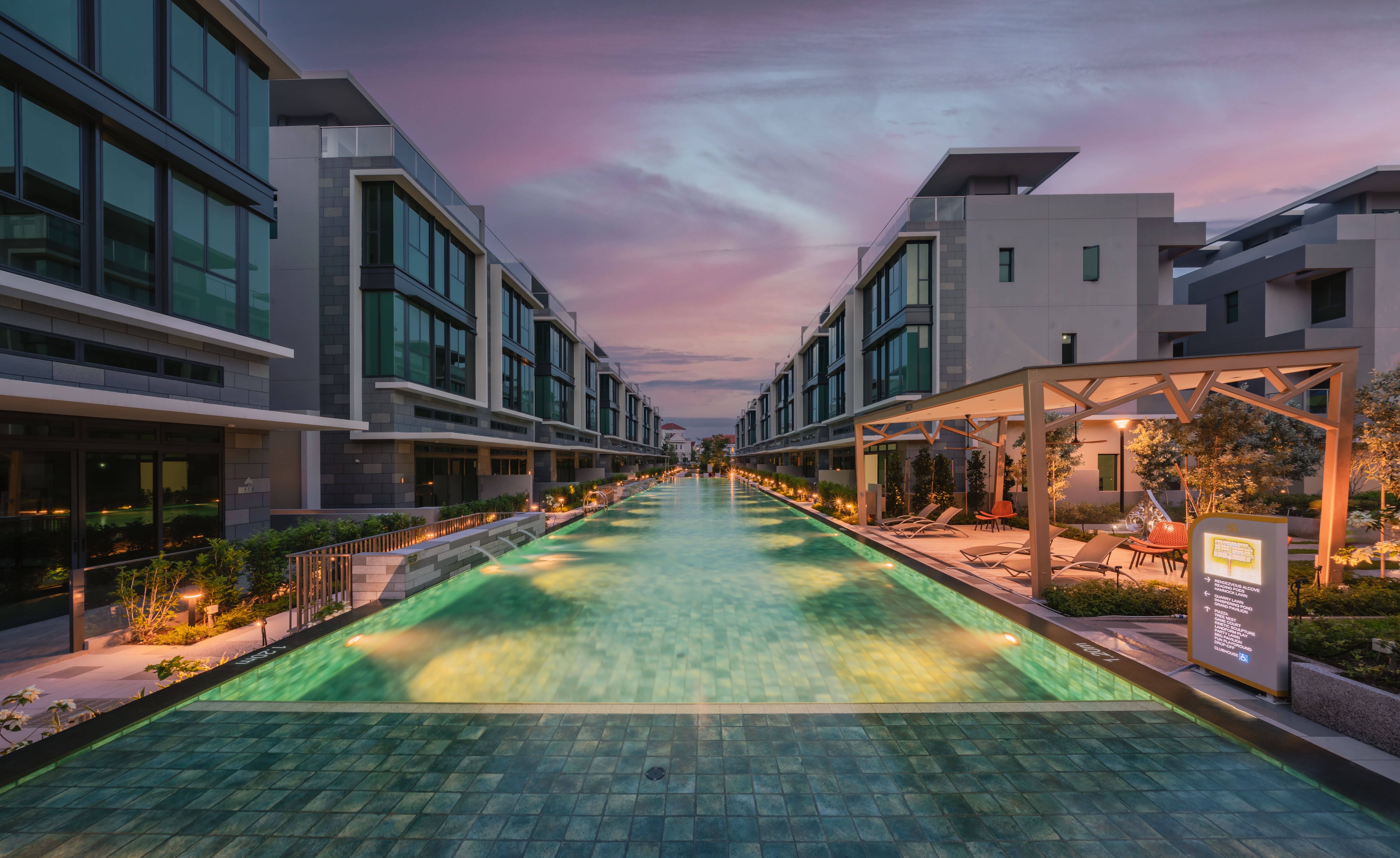 Pool main view night