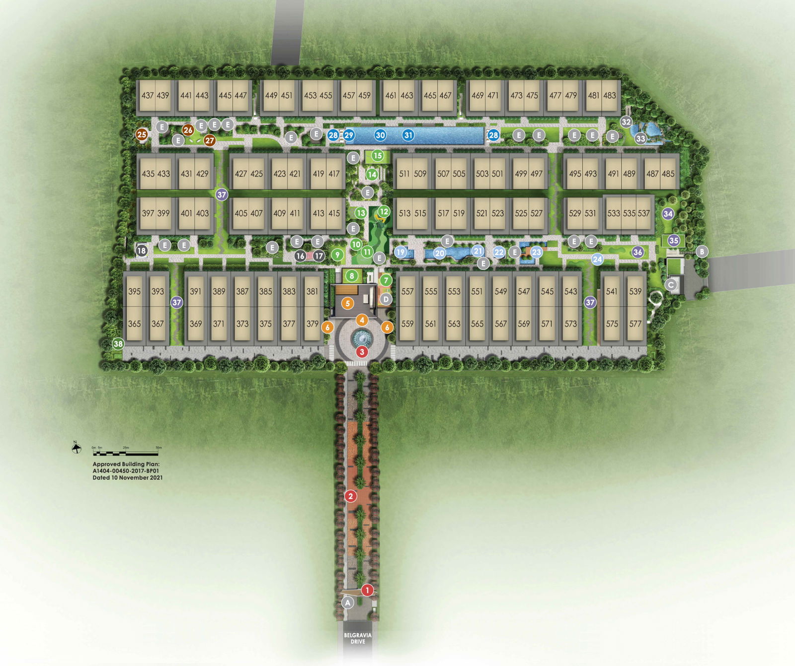 Belgravia Ace elevation chart from SingMap site plan