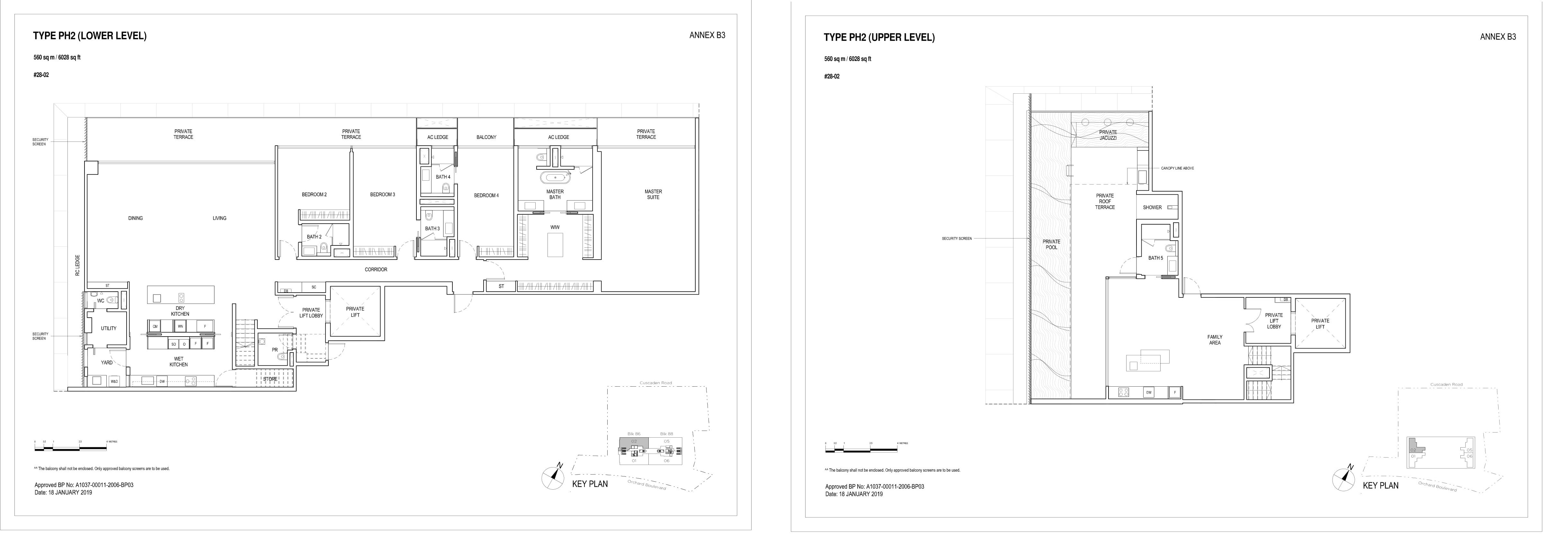 Boulevard 88 floor plan PH2 — Penthouse