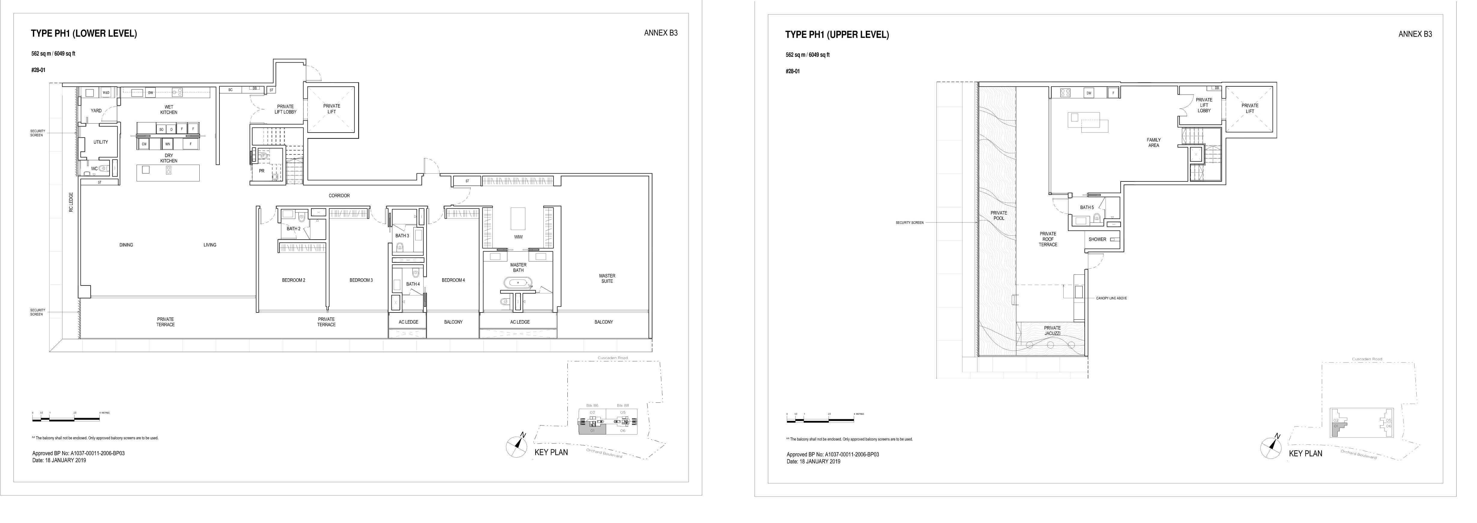 Boulevard 88 floor plan PH1 — Penthouse