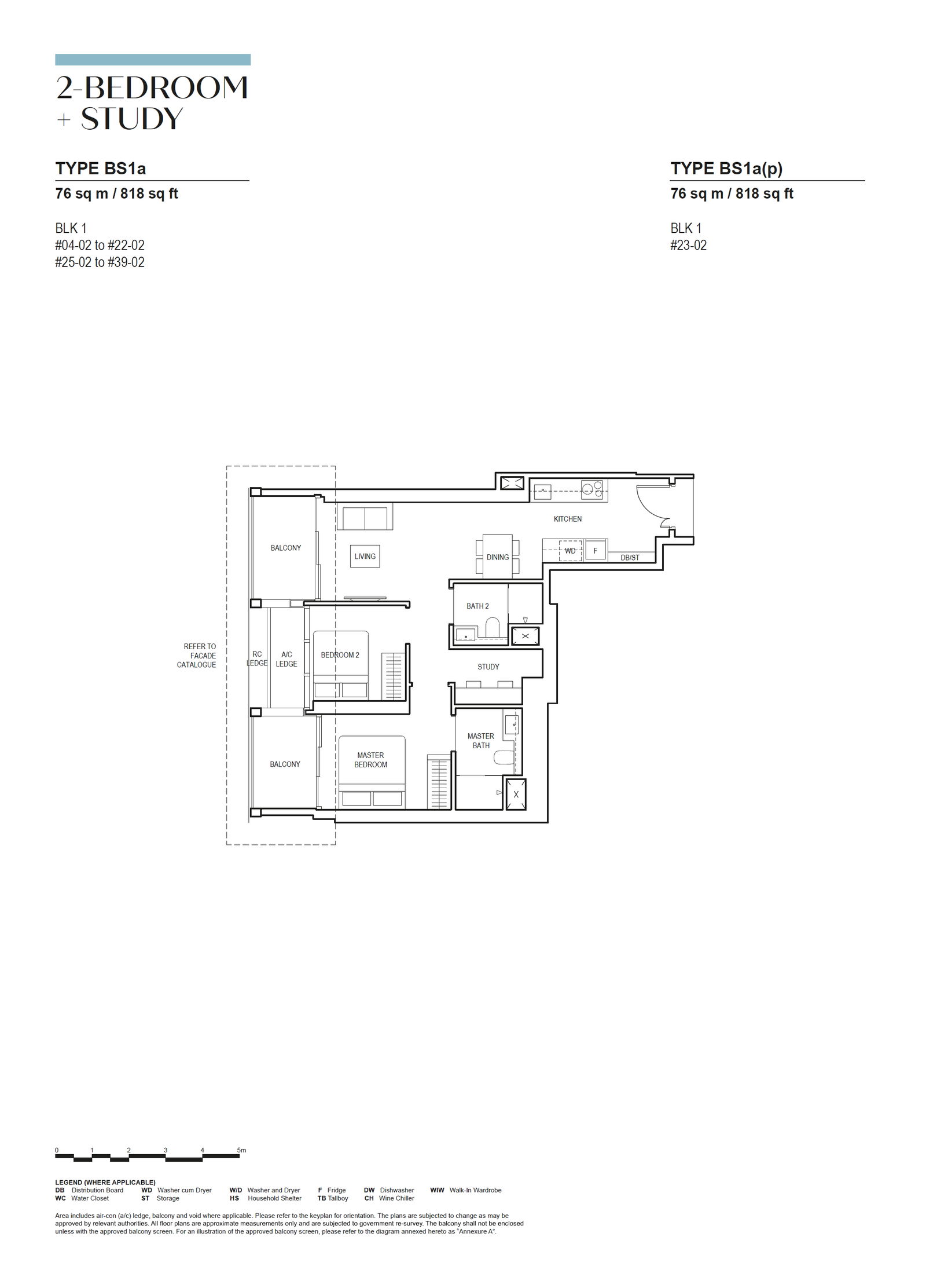 Canninghill Piers 2-BEDROOM + STUDY BS1a floor plan